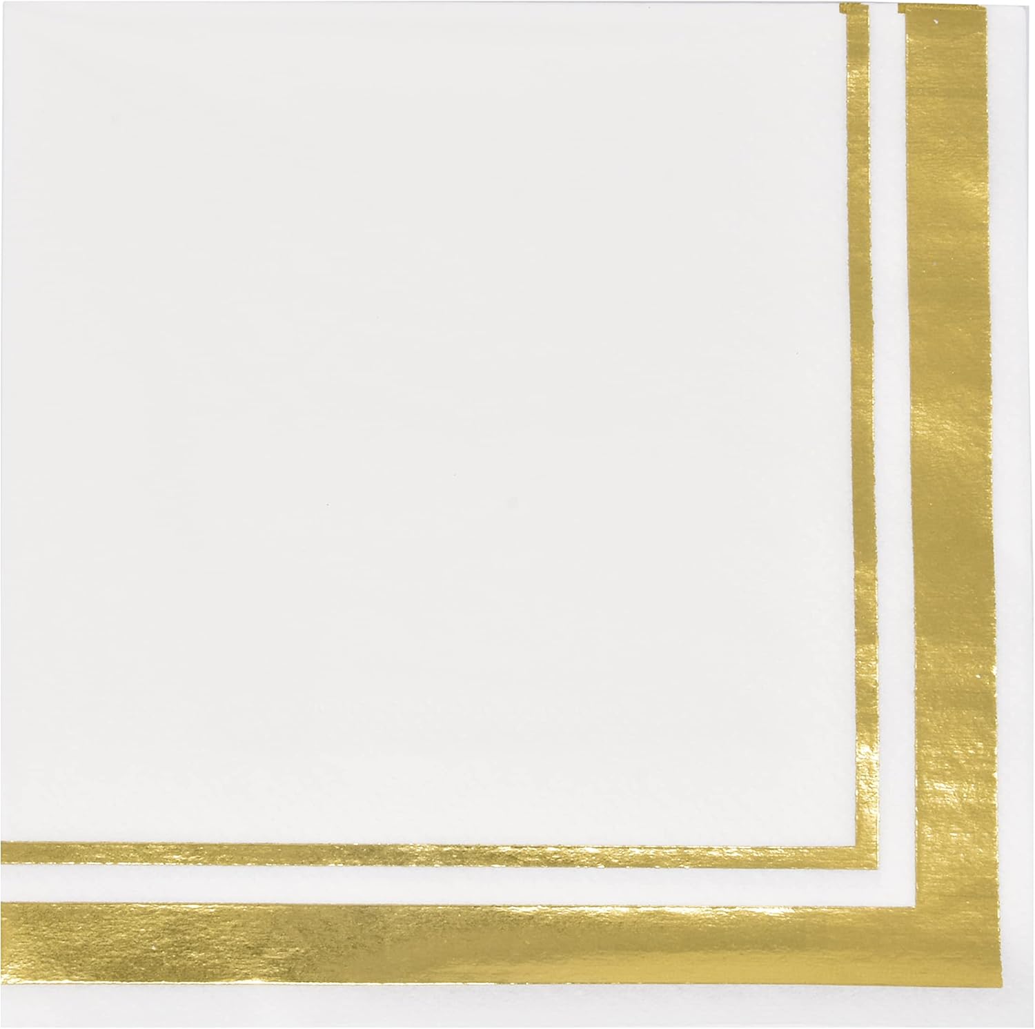 Gift Boutique 120 Gold and White Cocktail Beverage Napkins