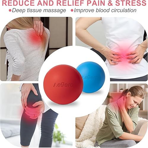 Miniatura 6 de Pelotas de lacrosse de masaje para liberación miofascial, masaje de tejido profundo de yoga, terapia de puntos de activación y fascitis plantar de