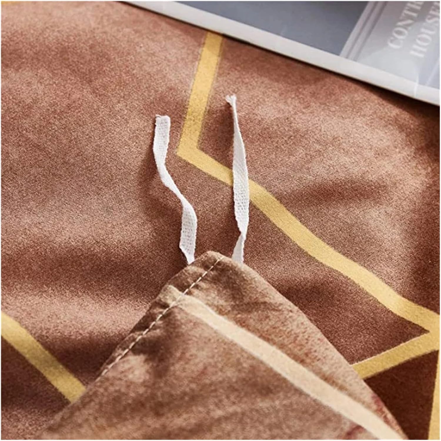 Bed, Bedding Set 2/3 Piece Set, Light Luxury Style Gilded line Geometric Elements Pillowcase