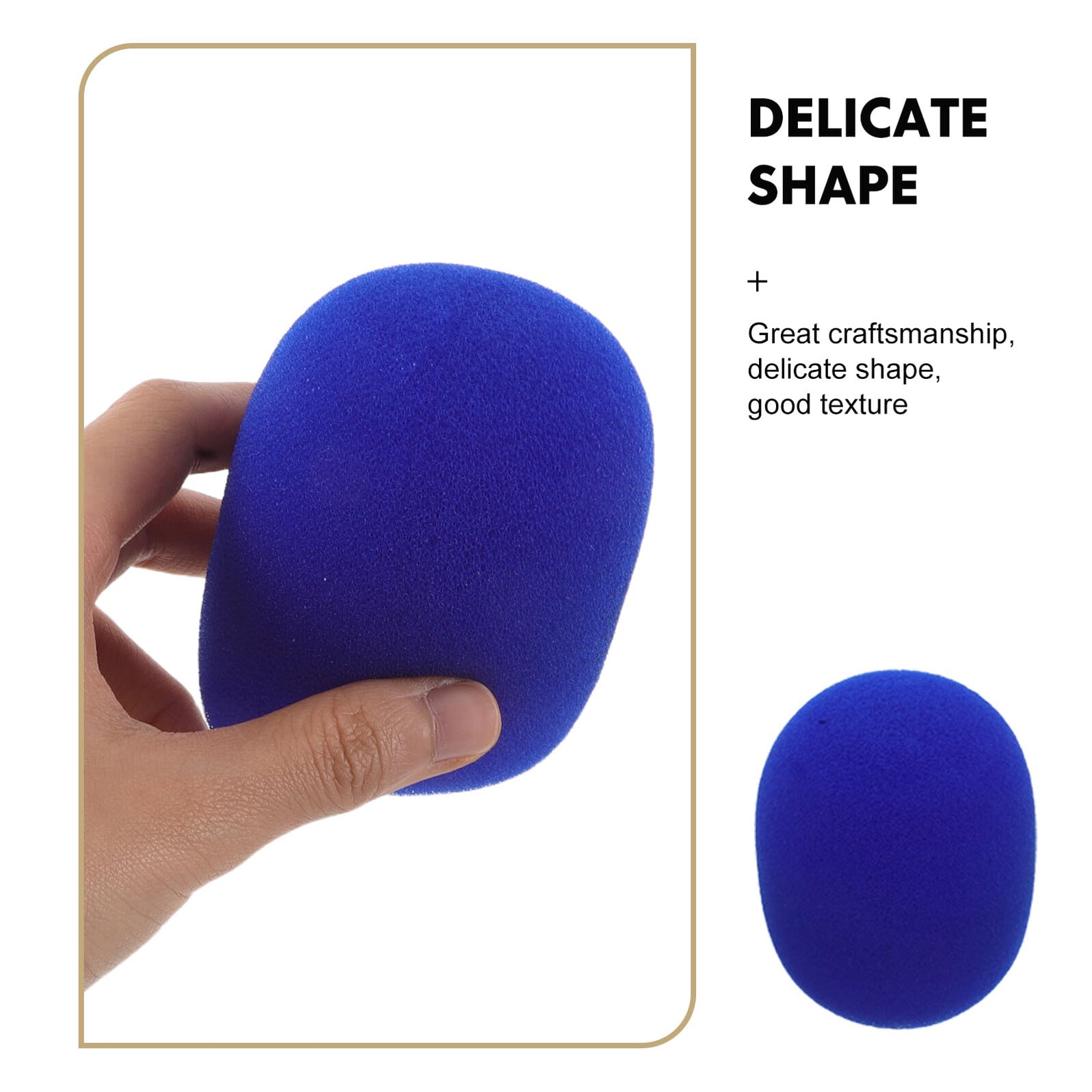 Sewroro Lot de 50 Bonnets Anti-Vent pour Microphone Portable en Mousse Bleue Filtre Anti-Pop Protection Antibruit pour Micro Housse Lavable Adaptée aux Microphones Portatifs