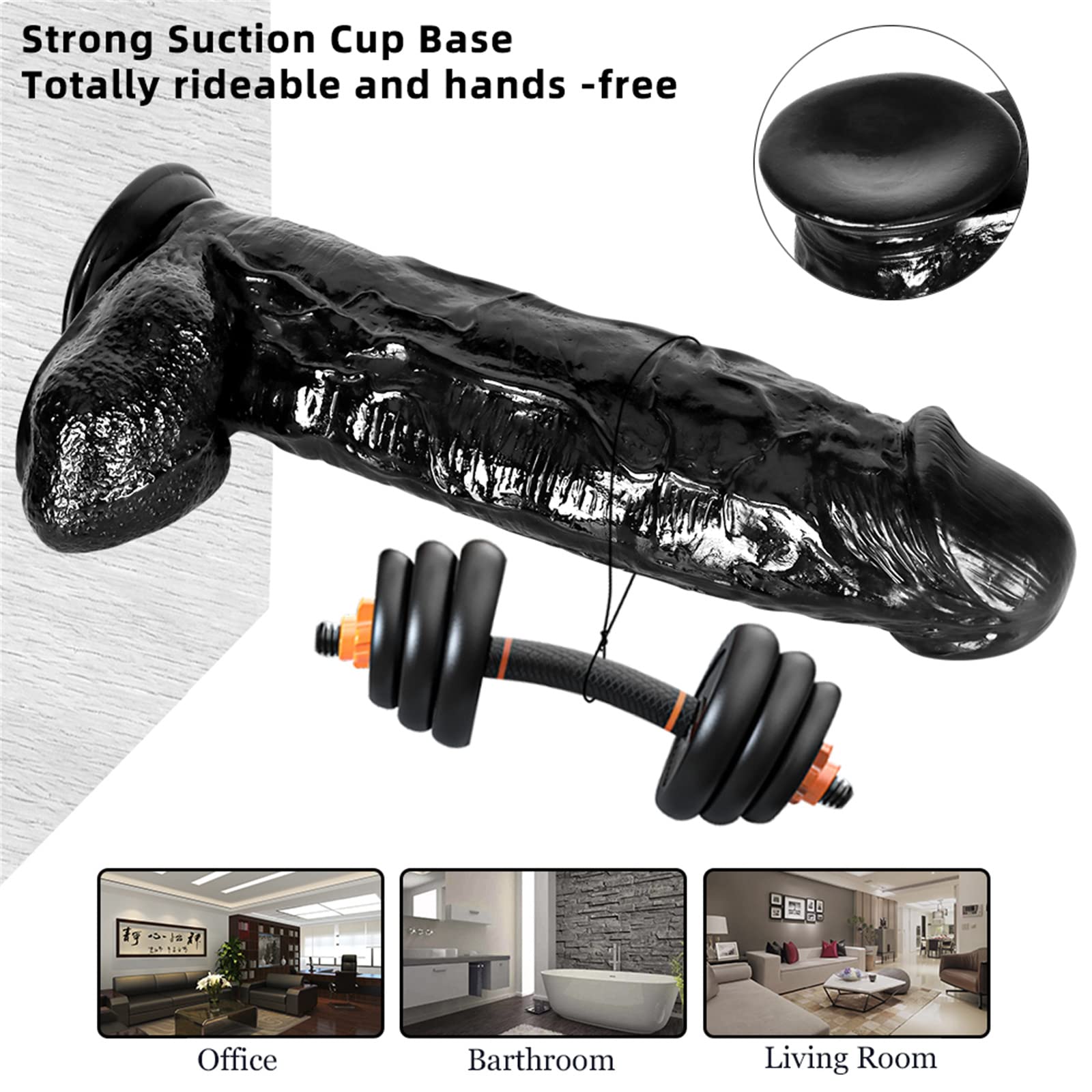 Dildo Spesso 12cm Di Diametro, Dildo Realistico Plug Anale Extra Large Con Ventosa Massaggio Alla Prostata Dilatatore Dell'Ano Replica Del Pene Masturbazione