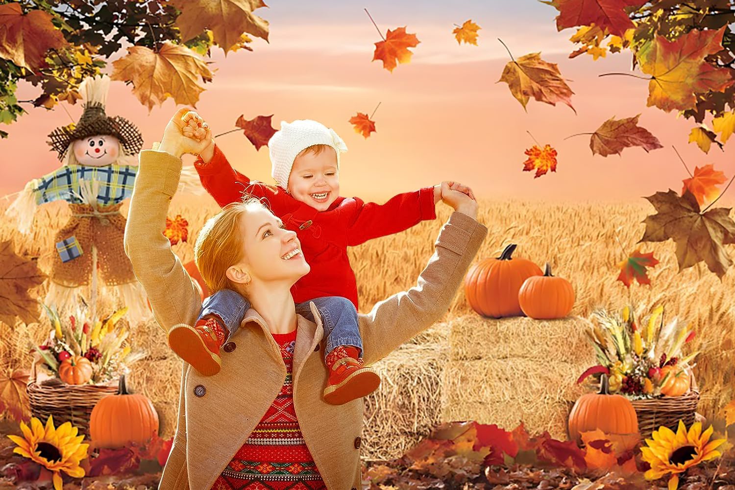 Fotohintergrund Herbstkürbis – 208,3 X 152 Cm, Für Herbst-Partys, Babyshower & Fotosessions