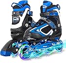 MammyGol Adjustable Inline Skates for Kids Boys Girls Youth Beginner with Light up Wheels Ages 4-16