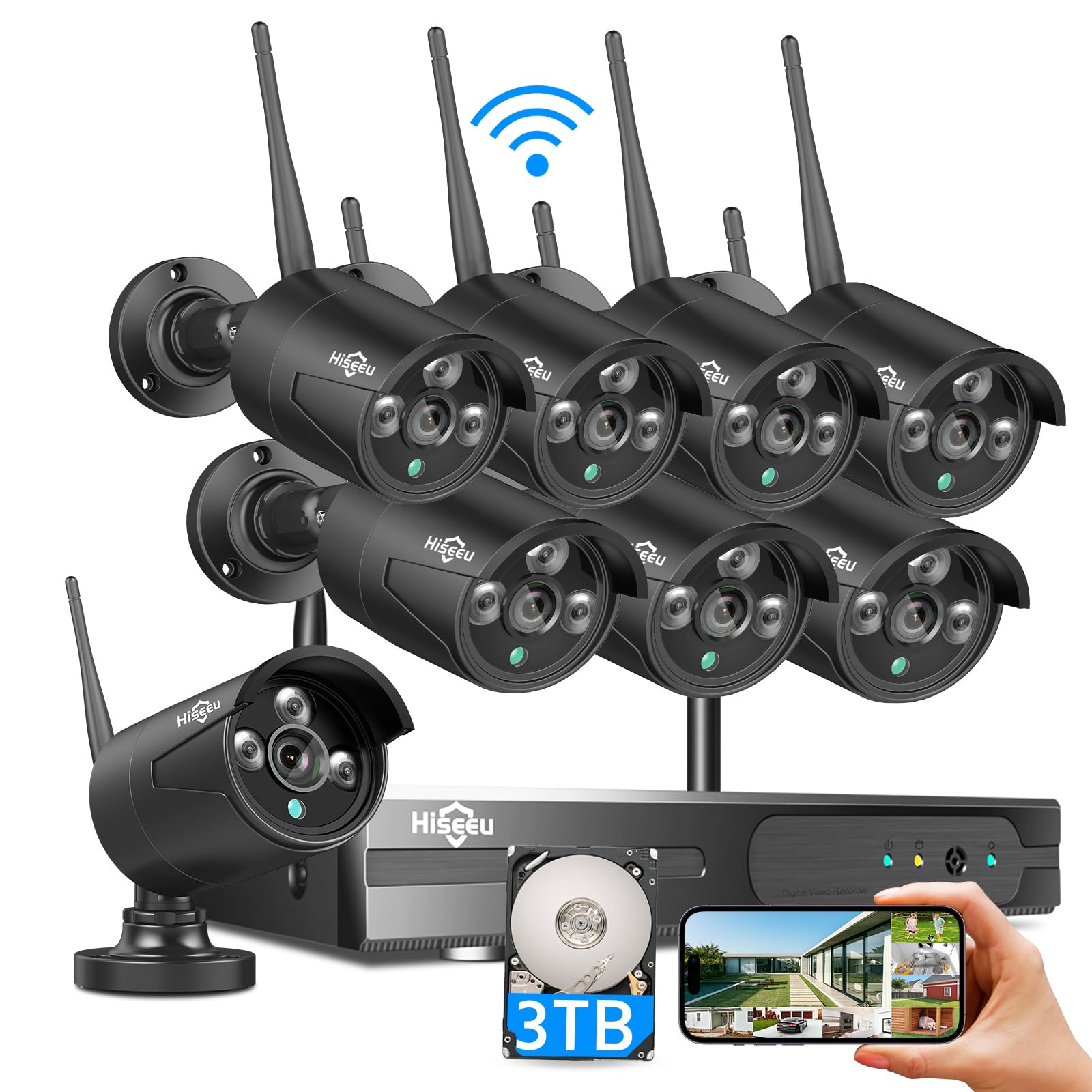 Hiseeu ワイヤレスNVRキット Amazon.com: Hiseeu Wireless Pro WiFi Security Camera System, 16CH