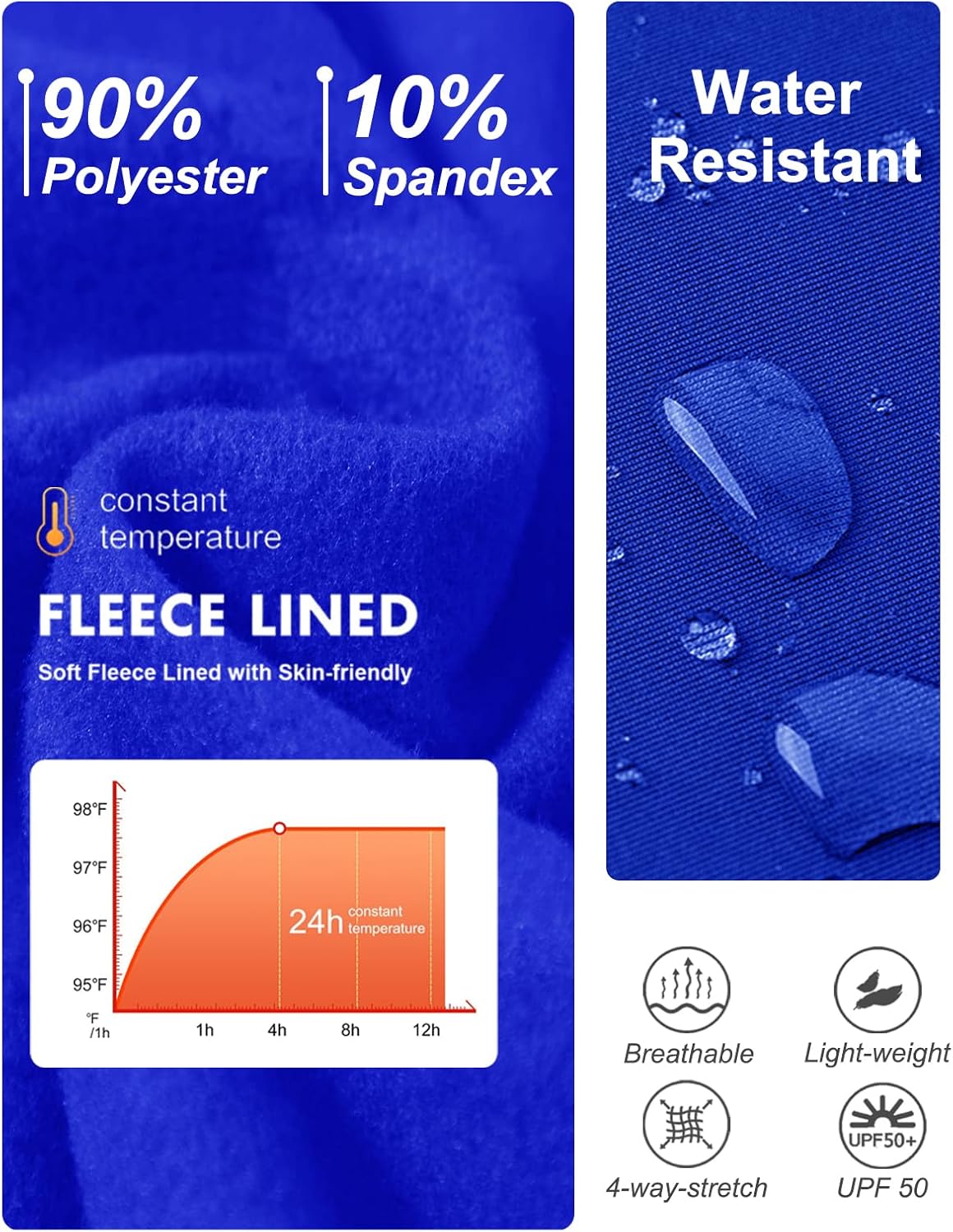 DEVOROPA Youth Boys' Fleece Lined Sweatpants Open Bottom Water Resistant Winter Thermal Track Athletic Pants Zipper Pockets - Image 5