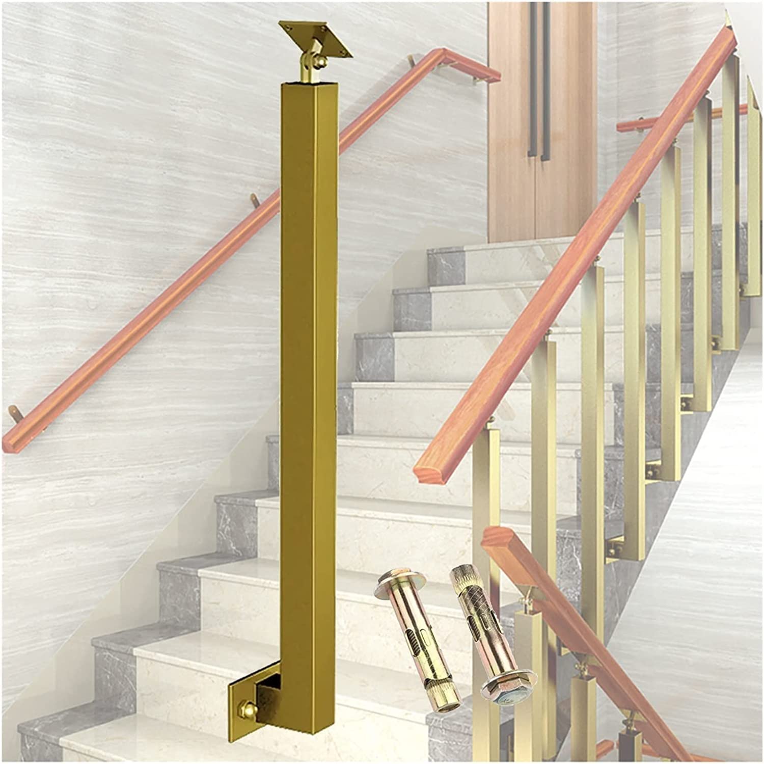 SAFWEL Indoor Stair Railing Balusters Handrail U-Shaped/-Shaped