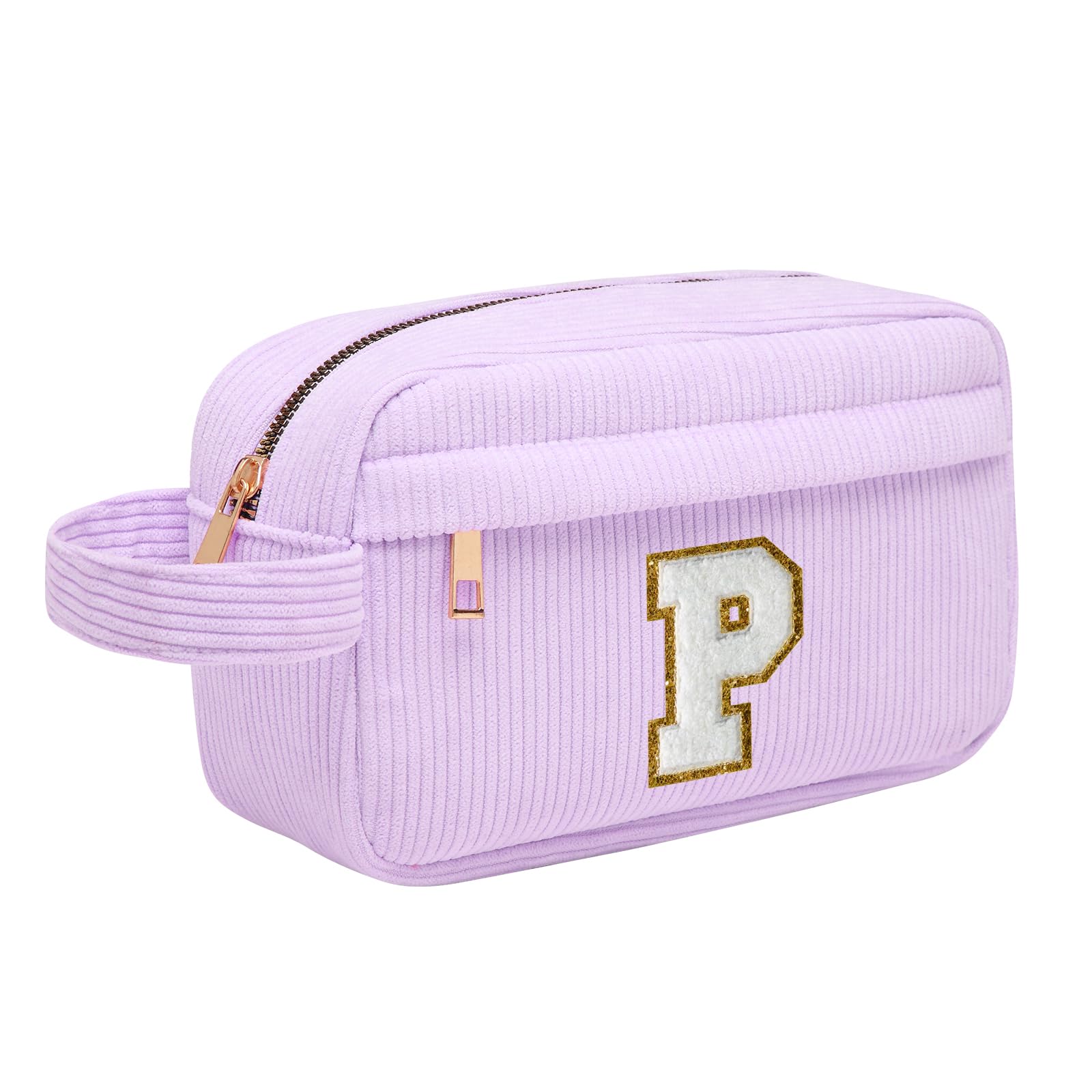 Neceser Maquillaje Mujer Personalizado Inicial, Bolsa de Cosméticos de Viaje, Gran Capacidad Neceser de Maquillaje de Pana, Regalo Cumpleaños Navidad para Mujeres Novias Mejores Amigas, Rosa L — view 48