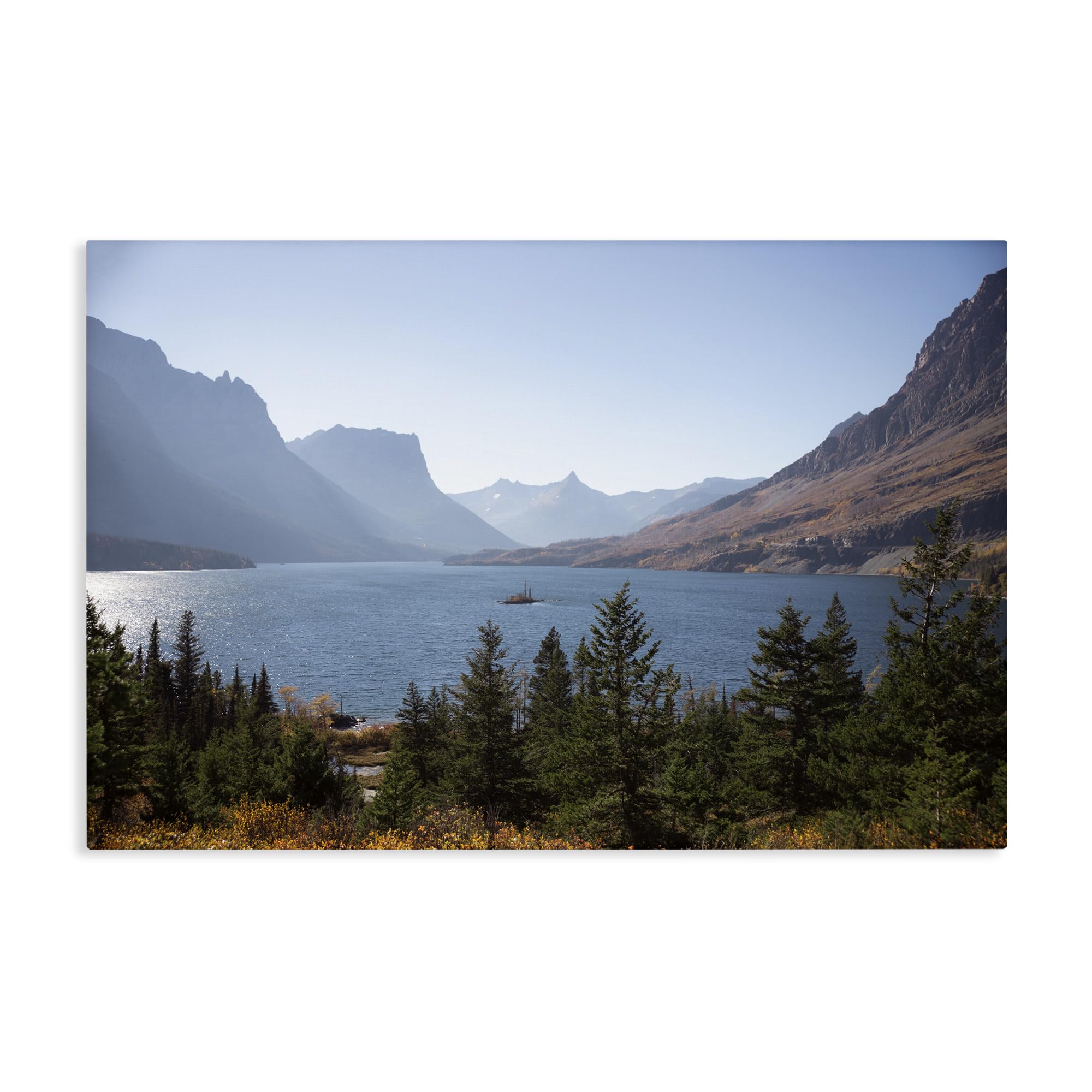 Cliffs Overlooking Lake Serenity Landscape, 24 x 36 Inch Canvas Wall Art