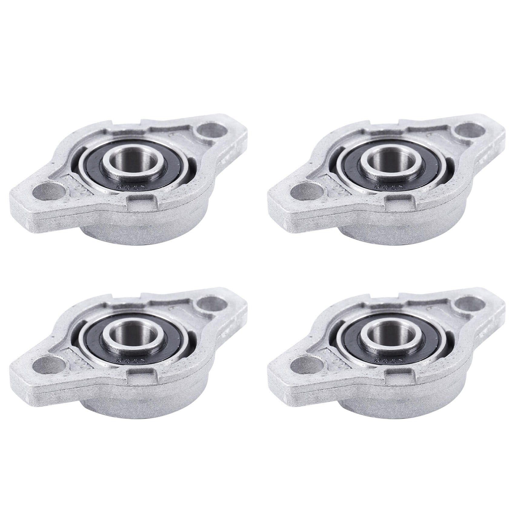 Jnchdghwa Silver 4X Kfl000 Bore Inner 10Mm Flange Ball Mounted Pillow Block Bearings