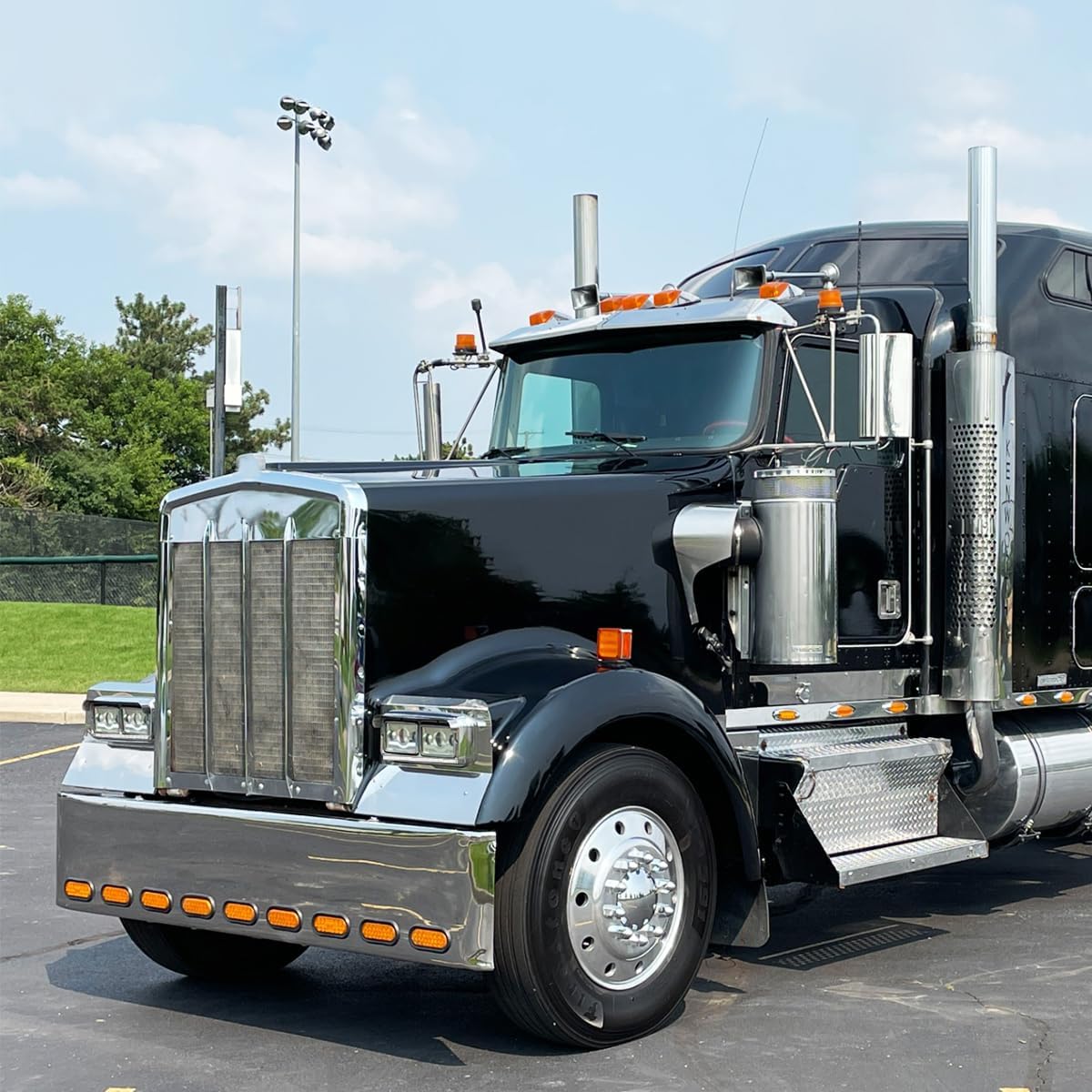 LED DRL Headlights for Kenworth T400 T600 T800 W900 K100 C500 Peterbilt 378 379 Front Headlight Assembly OE Replacement Driver Left and Passenger Right Side DOT Approved [Included All Bulbs]