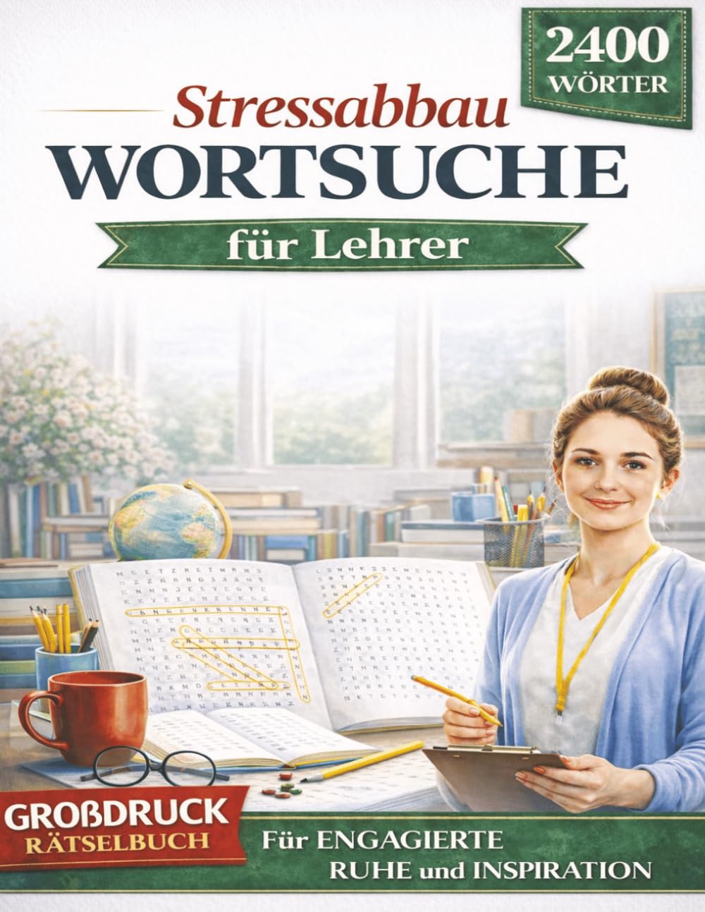 Stressabbau Wortsuche für Lehrer: Entspannende Großdruck-Rätsel für engagierte Lehrkräfte zum Abschalten nach einem langen Schultag
