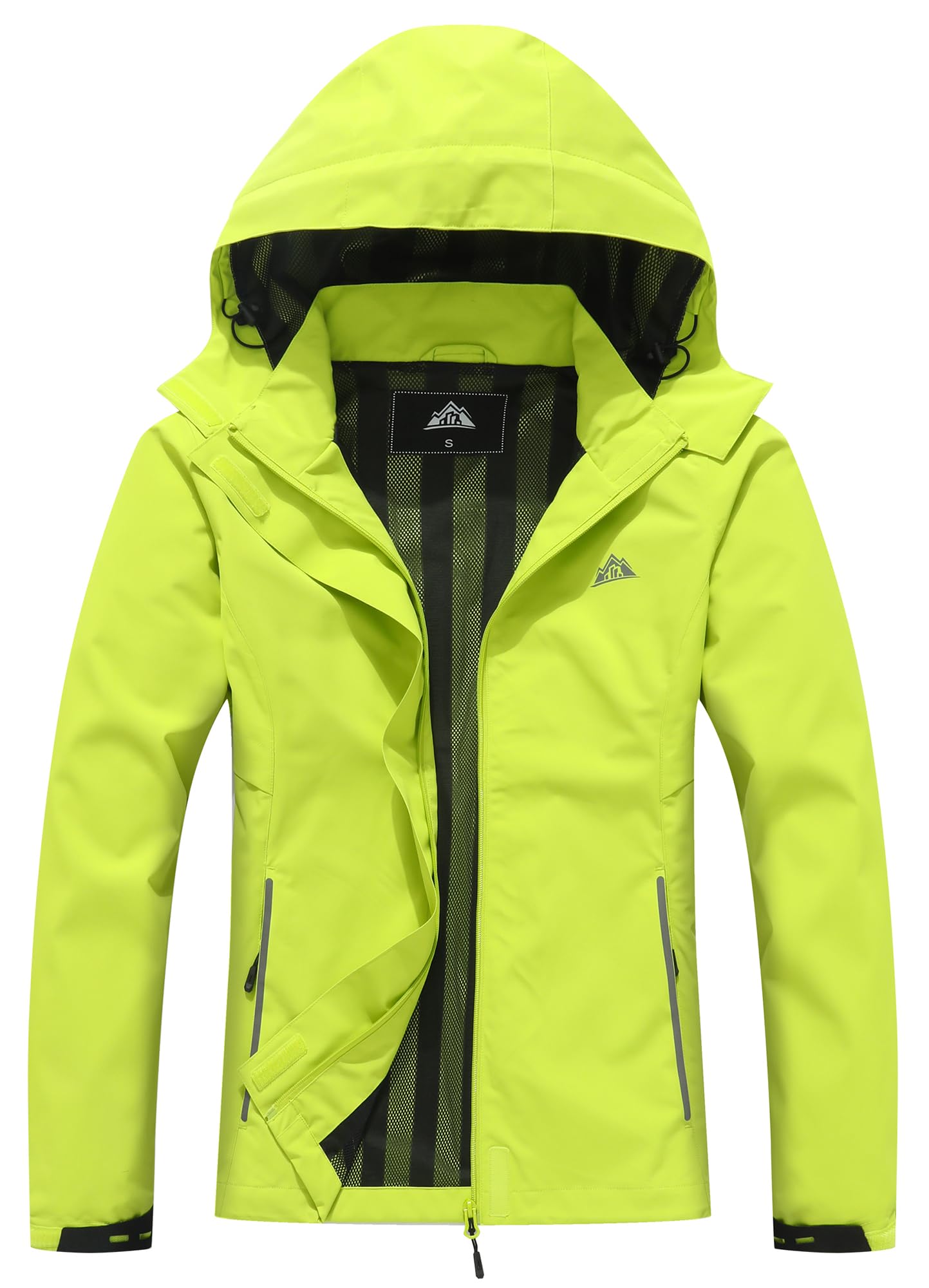 MOERDENG Women's Rain Jacket Hooded Hiking Jacket Softshell Windbreaker