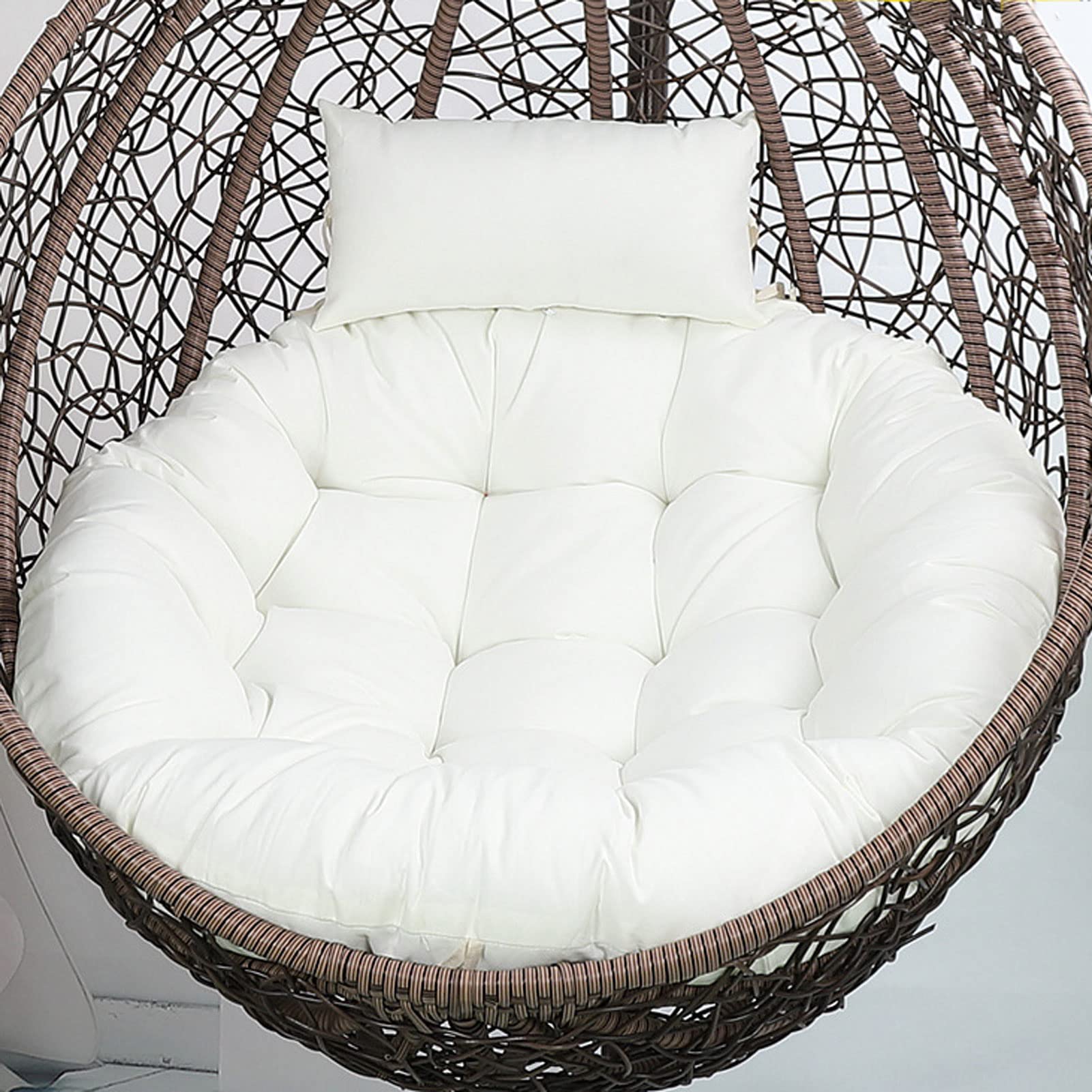 Chaise balançoire de jardin beige avec panier amovible lavable