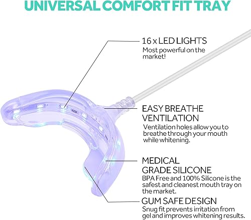 Miniatura 2 de Luz aceleradora de blanqueamiento dental 16 veces más potente luz LED azul bandeja bucal para blanqueamiento dental bandejas de luz potenciadora