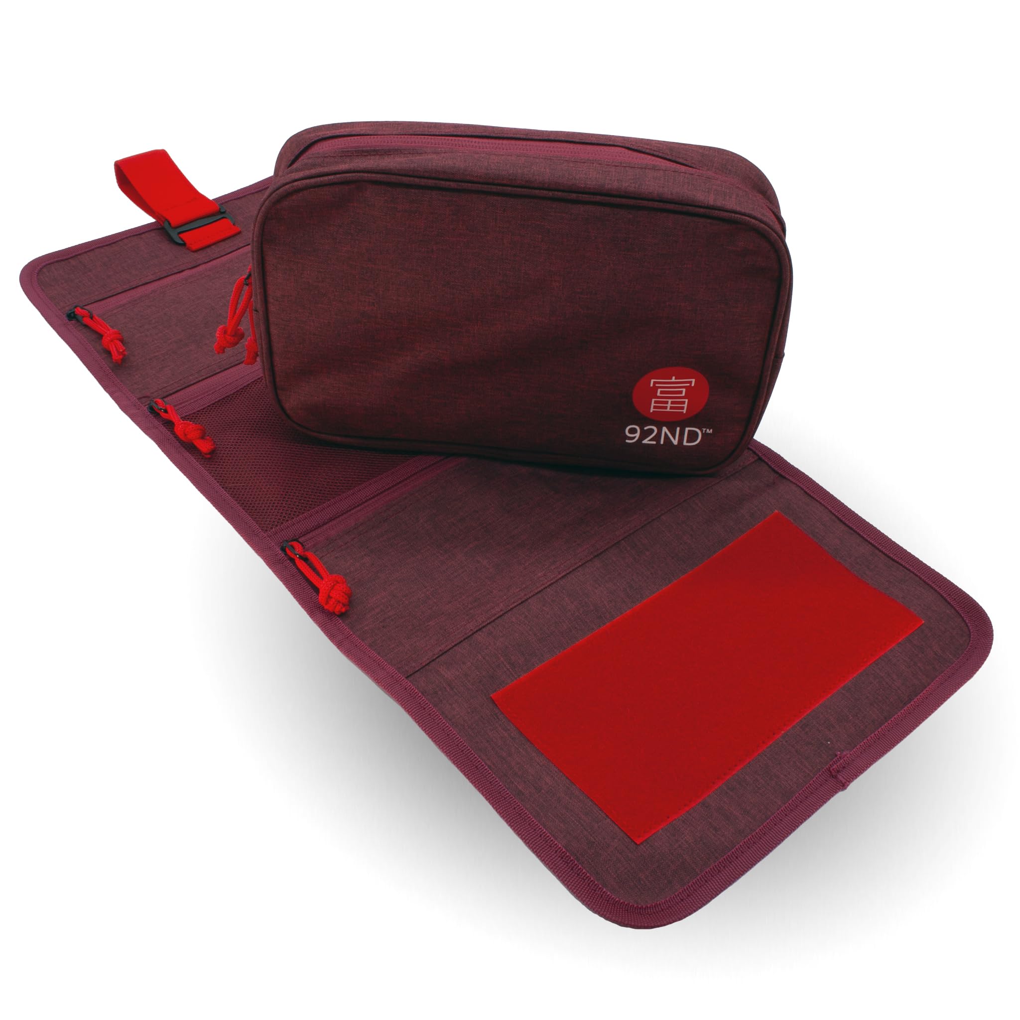 92ND.Supply, Trousse de toilette pour homme, Trousse de toilette pour homme à suspendre, Tous les compartiments avec fermeture éclair, Beaucoup d'espace de rangement grâce à la sangle réglable