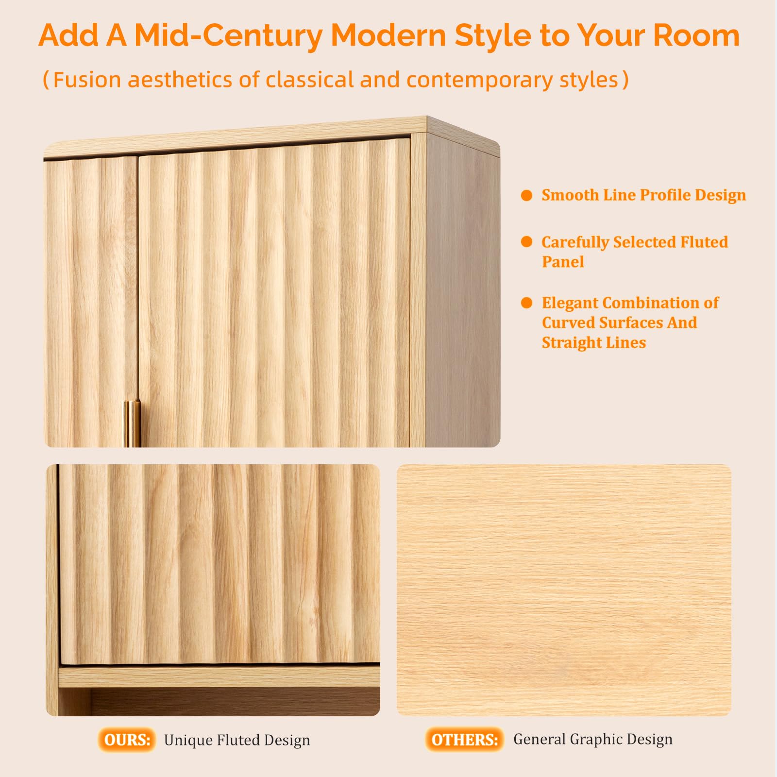Bonnlo Armoire Murale de Salle de Bain en Chêne, 2 Portes et 3 Étagères de Rangement, 58 x 20 x 62 cm, Meuble de Rangement Suspendu pour Salle de Bain, Cuisine, Salon