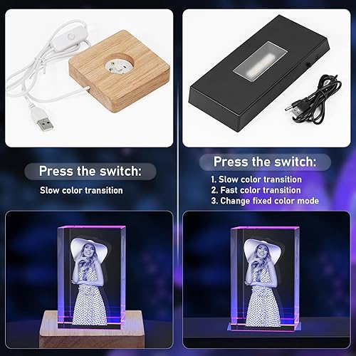 Miniatura 6 de Foto de cristal 3D personalizada, imagen 3D personalizada en cristal, cubo de vidrio grabado con láser con tu propia foto, regalos conmemorativos de