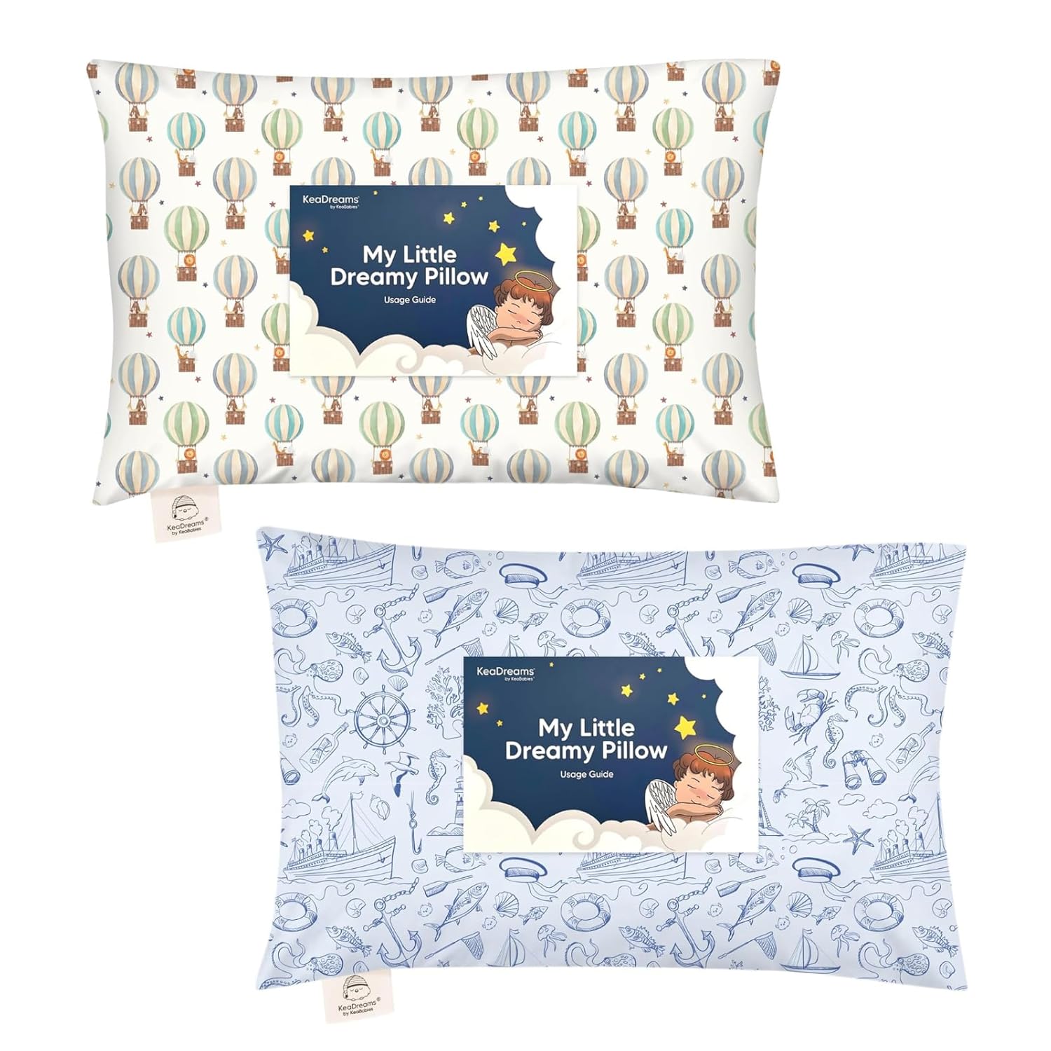 KeaBabies Toddler Pillow with Pillowcase - 13x18 My Little Dreamy Kids Travel Bed Pillows for Sleeping, Cotton Small Pillowcase, Soft & Breathable, Machine Washable, Toddlers 2-5 Years Old