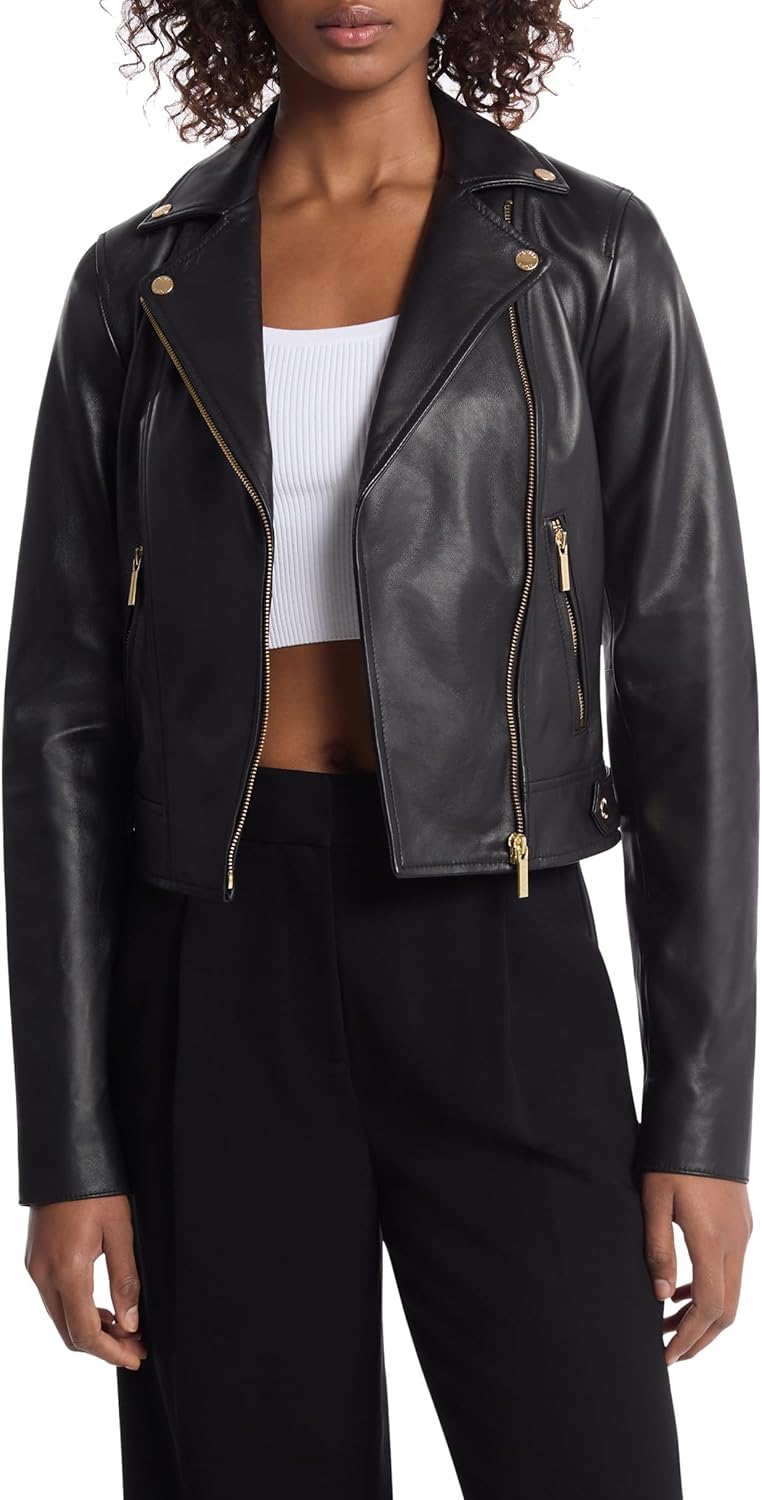 Michael Kors Women's Leather Moto Jacket