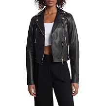 Michael Kors Womens Leather Moto Jacket