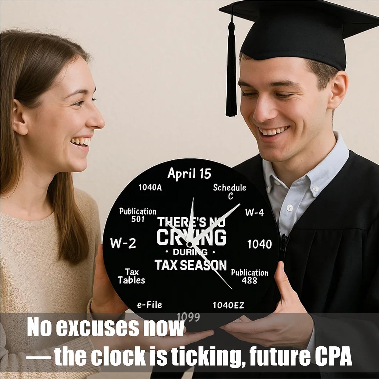 12" Tax Season Wall Clock - Deadline Countdown Creativity Clock for Tax Preparer CPAS EAS Accountants Bookkeepers Office Gifts, 1 Pcs