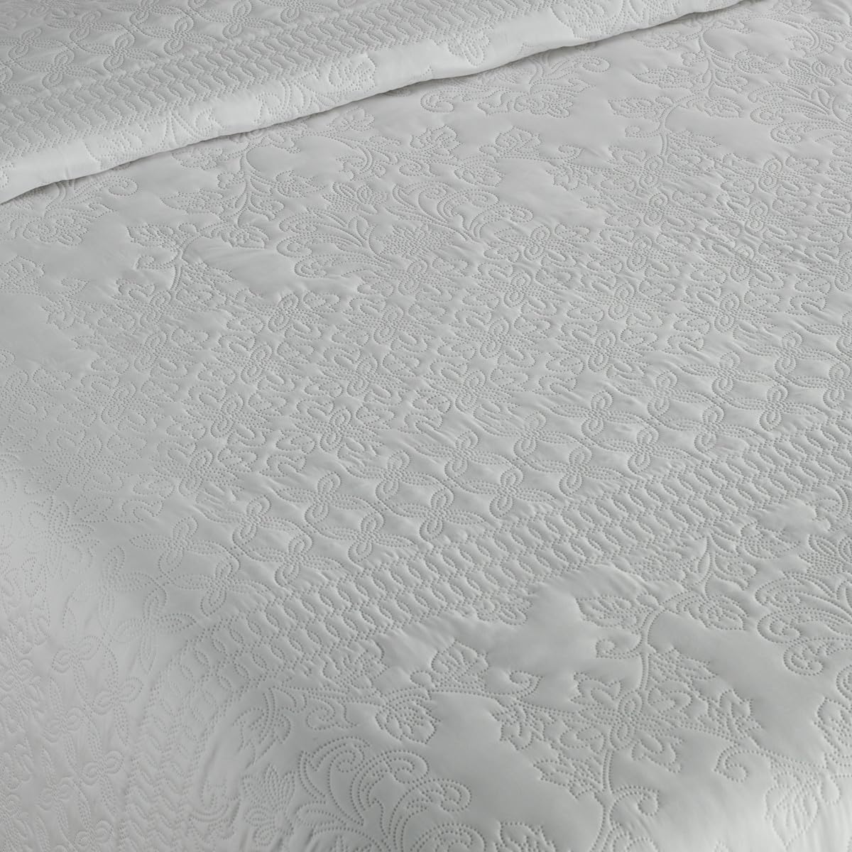 DHESTIA HOME Colcha Bouti Elegante Floral Cama Matrimonio Donosti Color Blanco Talla Cama 150