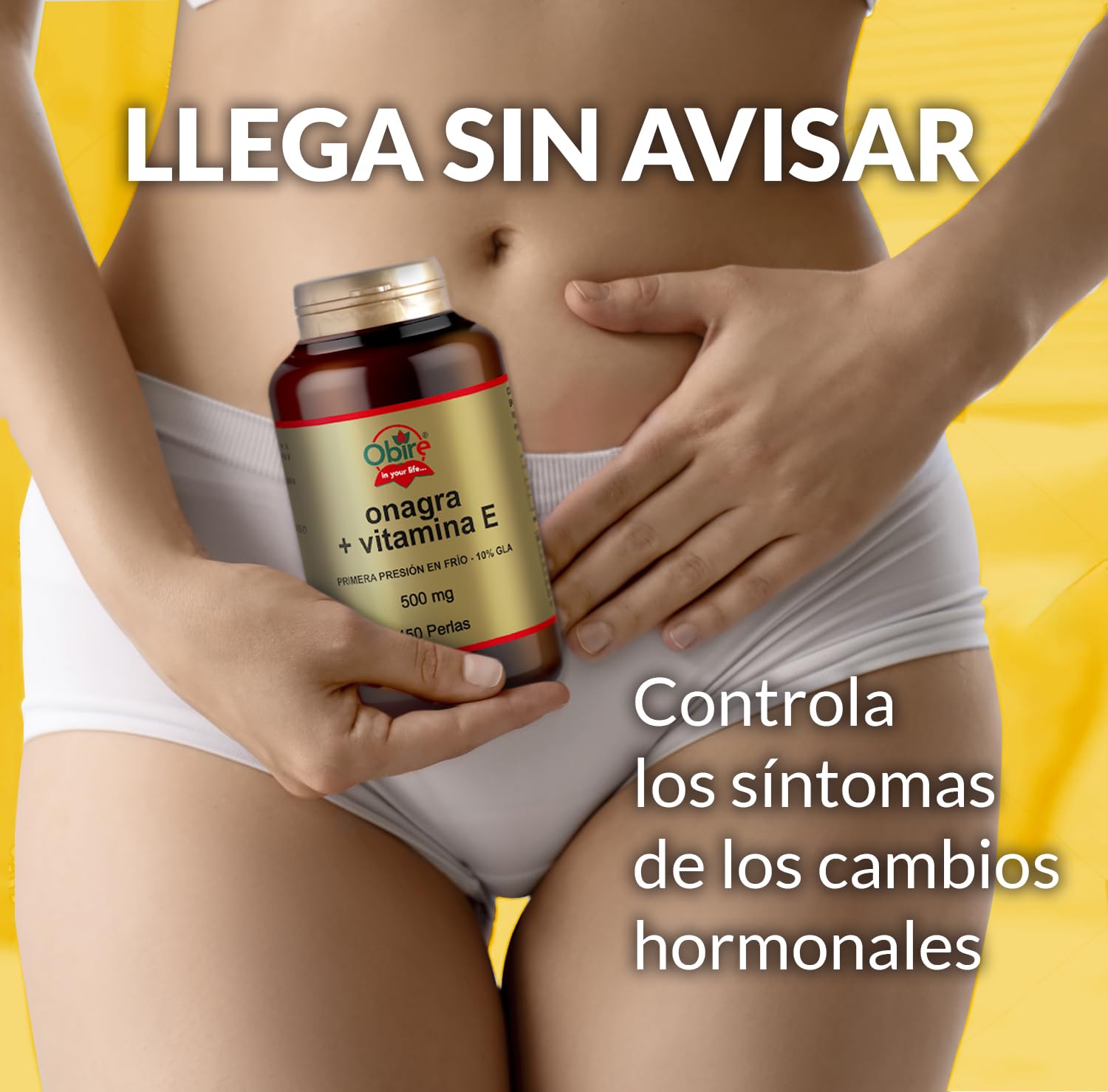 Obire Aceite de Onagra 500 mg con 10% en GLA (Ácido Gamma-linolénico) + 3,35 mg de Vitamina E - 450 perlas, 3 Unidades