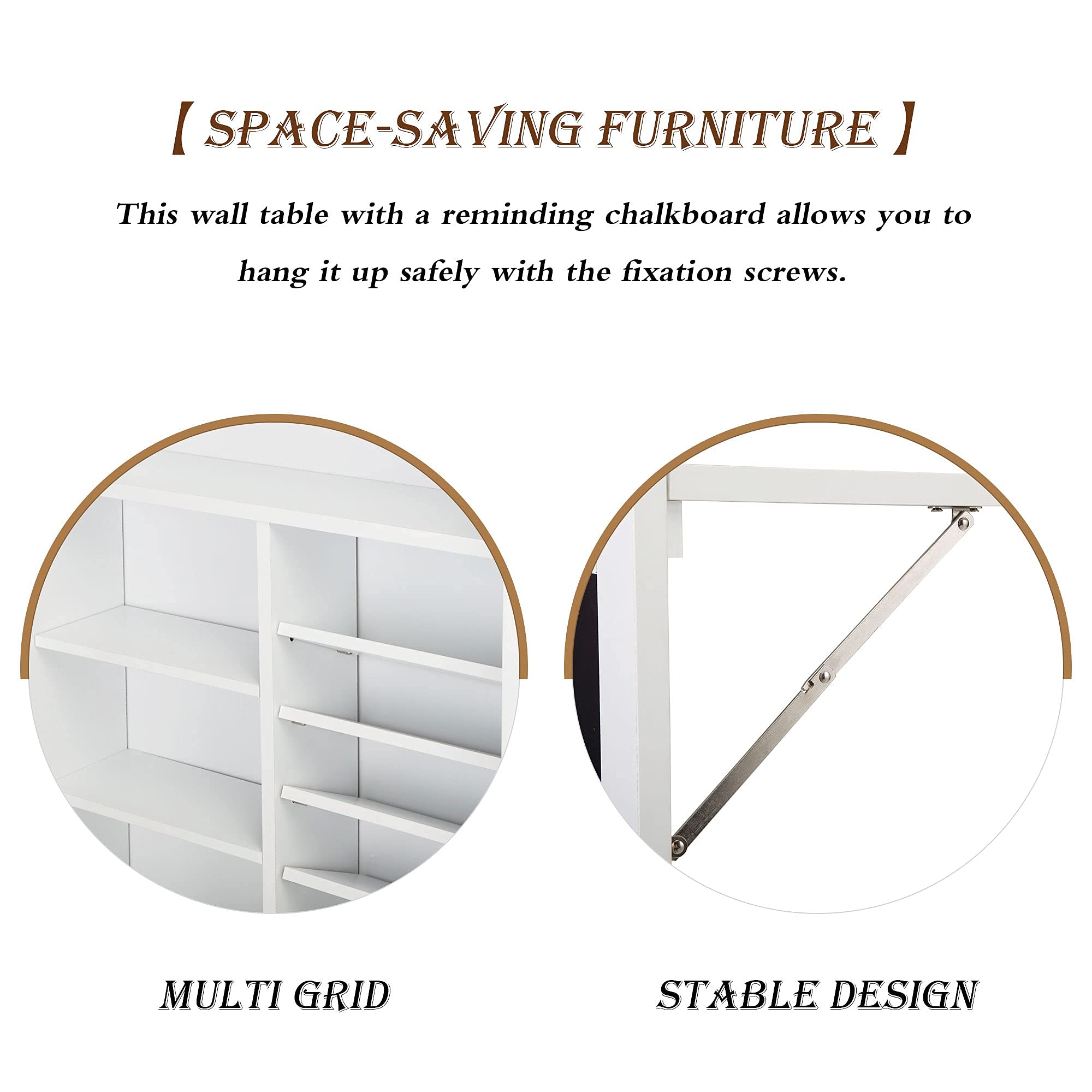 Sandinrayli Wall Mounted Desk Fold Down Table Craft with