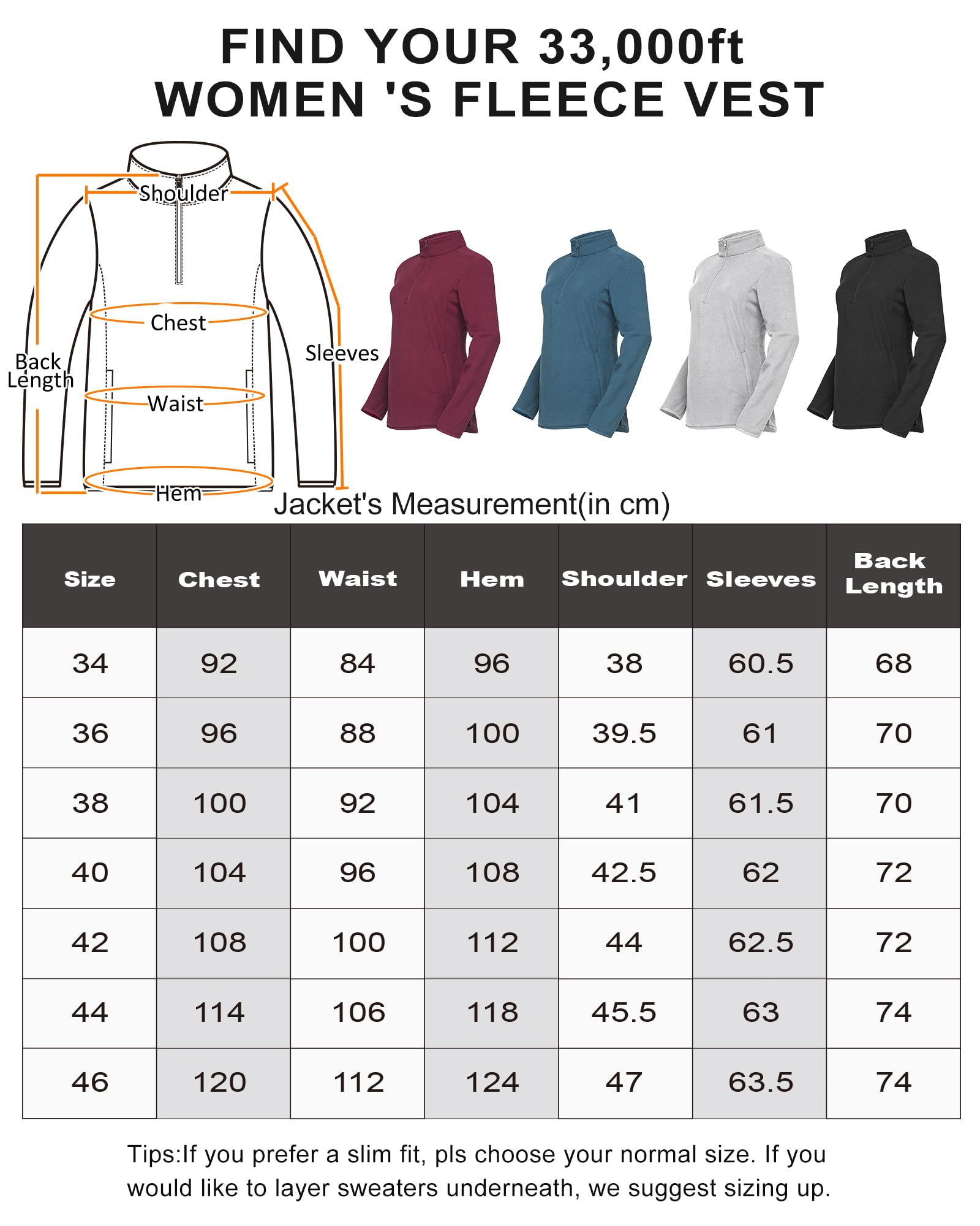 33,000ft Pull en polaire pour femme avec demi-fermeture éclair - Chaud - Pull de ski - Micropolaire respirante - Pour les voyages, la randonnée, le ski, bleu clair, 40