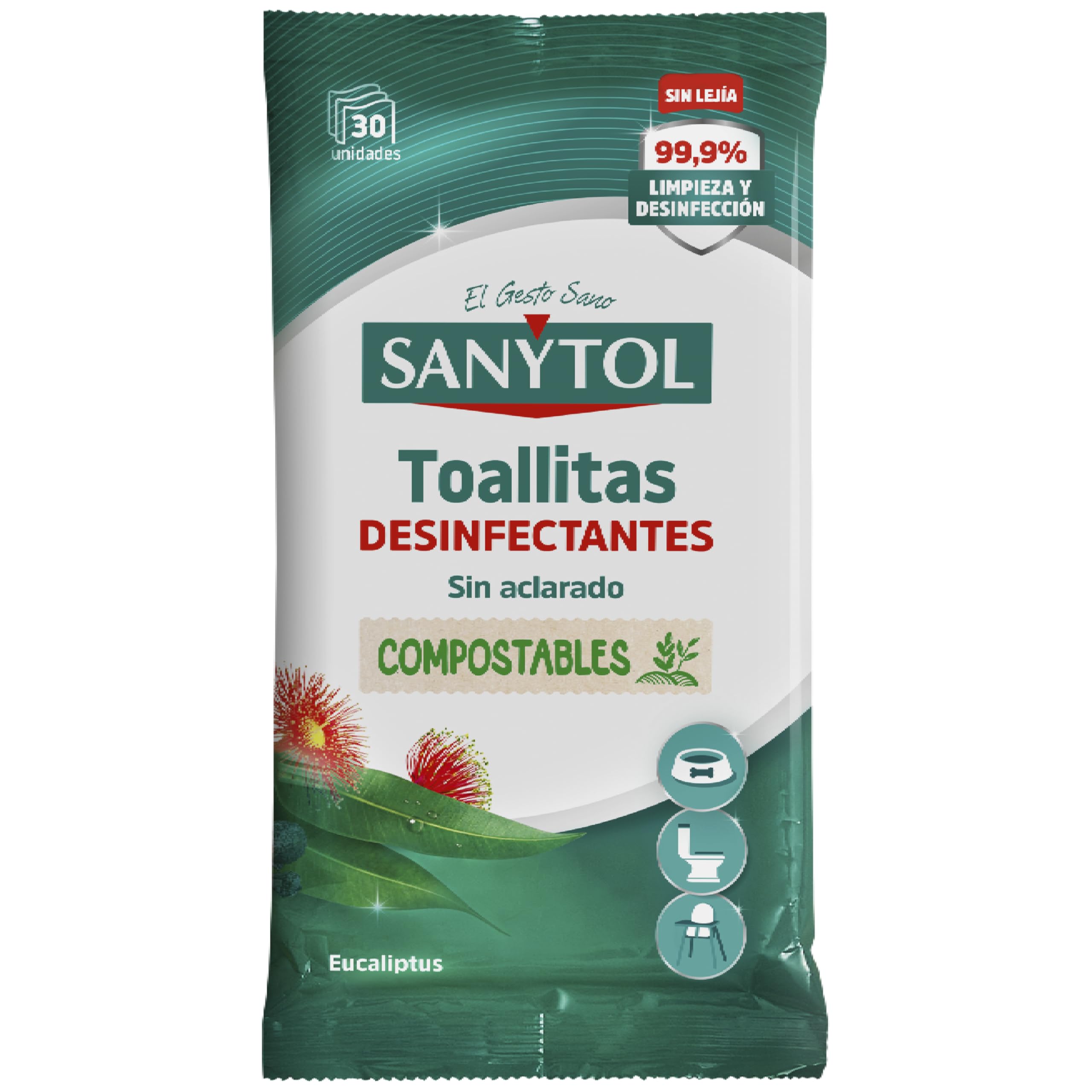 Sanytol Desinfectantes Multiusos - X 30 Toallitas, 1