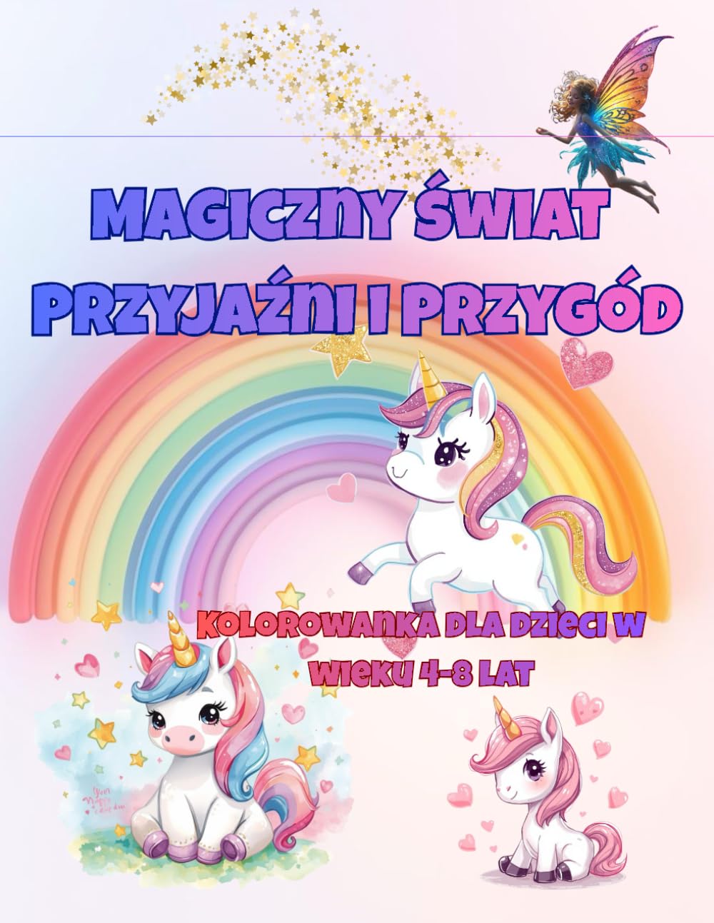 Magiczny Świat Przyjaźni i Przygód: Magiczny Świat Przyjaźni i Przygód to pełna uroku kolorowanka dla dzieci,która rozwija wyobraźnię,kreatywność i ... świecie jednorożców,wróżek i przyjaciół.