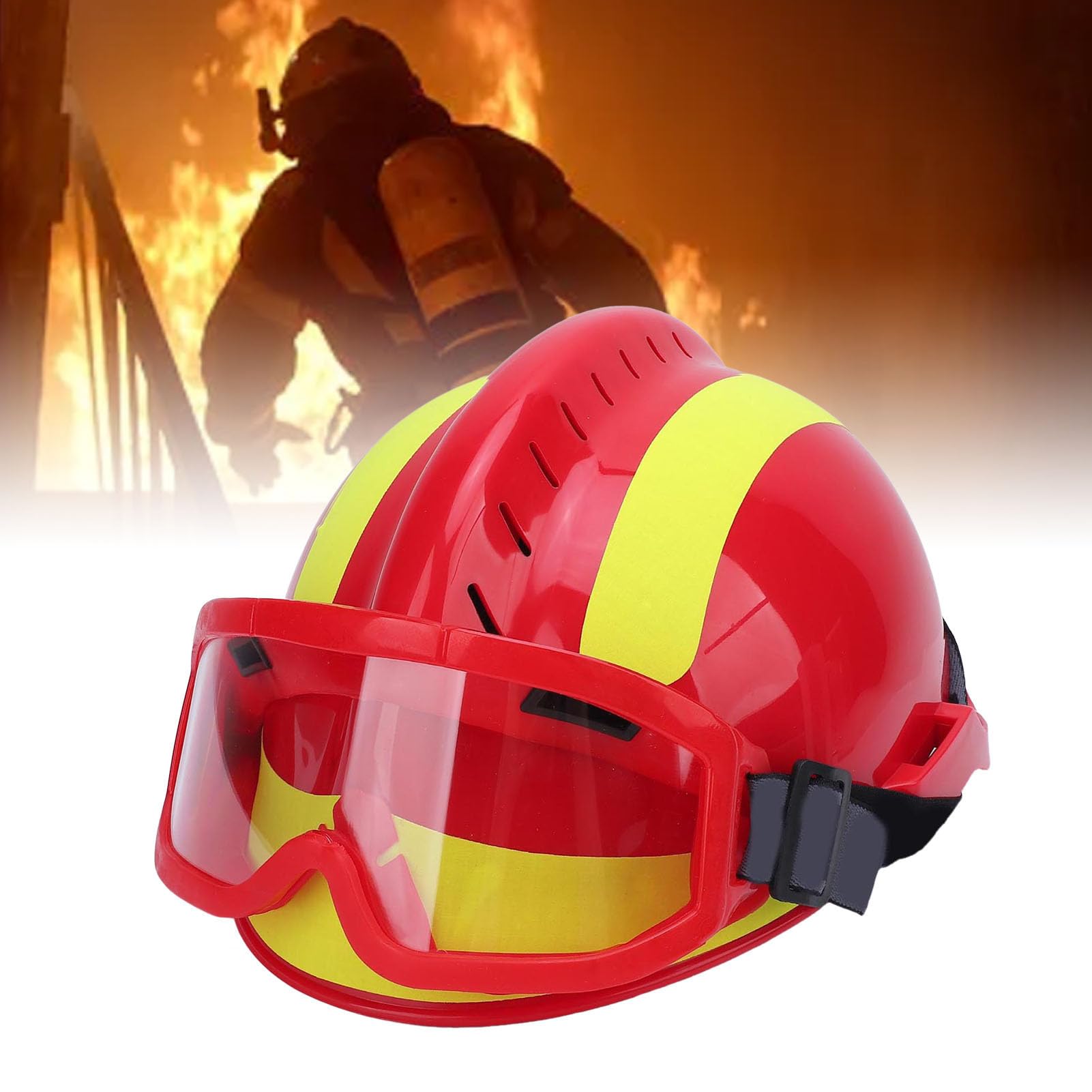VGEBY Casco de Rescate F2, Casco de Seguridad para PC con Luz, Ajustable, Reflectante, Ideal para Trabajadores de la Construcción y Operaciones de Rescate contra Incendios