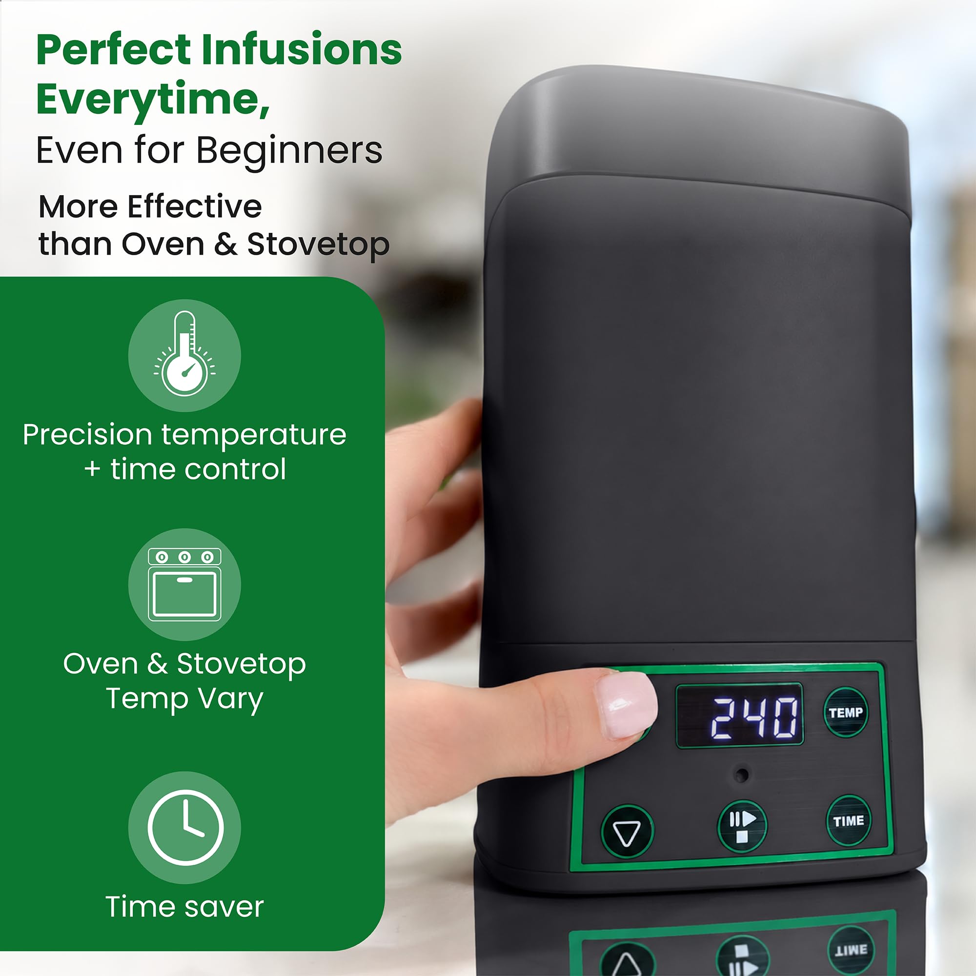 Décarboxylateur et infuseur, machine à beurre, machine à infuser à huile, machine à gomme, facile à utiliser, comprend un livre électronique de recettes et 2 plateaux gommeux