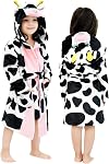 LOLANTA Enfants Robe Garçons Filles Volée à capuche Vêtements de nuit Pingouin de vache Animal Peignoir Demoiselle d'honneur Cadeaux de Noël 2-8 ans
