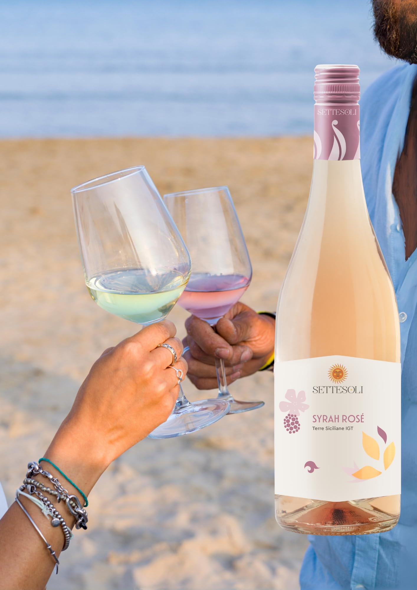 Settesoli Syrah Rosé vegan – Trockener leichter Roséwein aus Sizilien (6 x 0,75L)