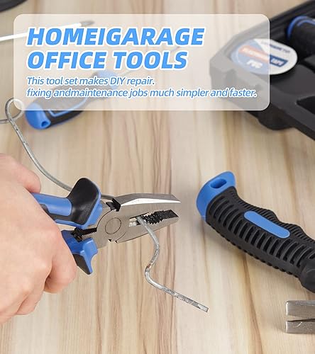 Miniatura 4 de Juego de herramientas pequeñas para el hogar, 9 piezas, kit de herramientas manuales pequeñas para propietarios de vivienda general con caja de