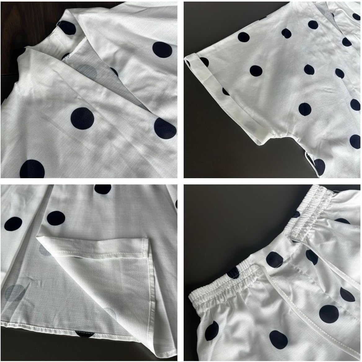 OCUH Polka Dot Set Kimono Top Wide Leg Drawstring Shorts 2 Piece Lounge Set Women Beach Cover Ups Summer Outfits
