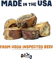 Vista 2 de Huesos de perro para masticadores agresivos Rebanadas de hueso de res con sabor ahumado de nogal Golosinas para perros pequeños – Todo natural