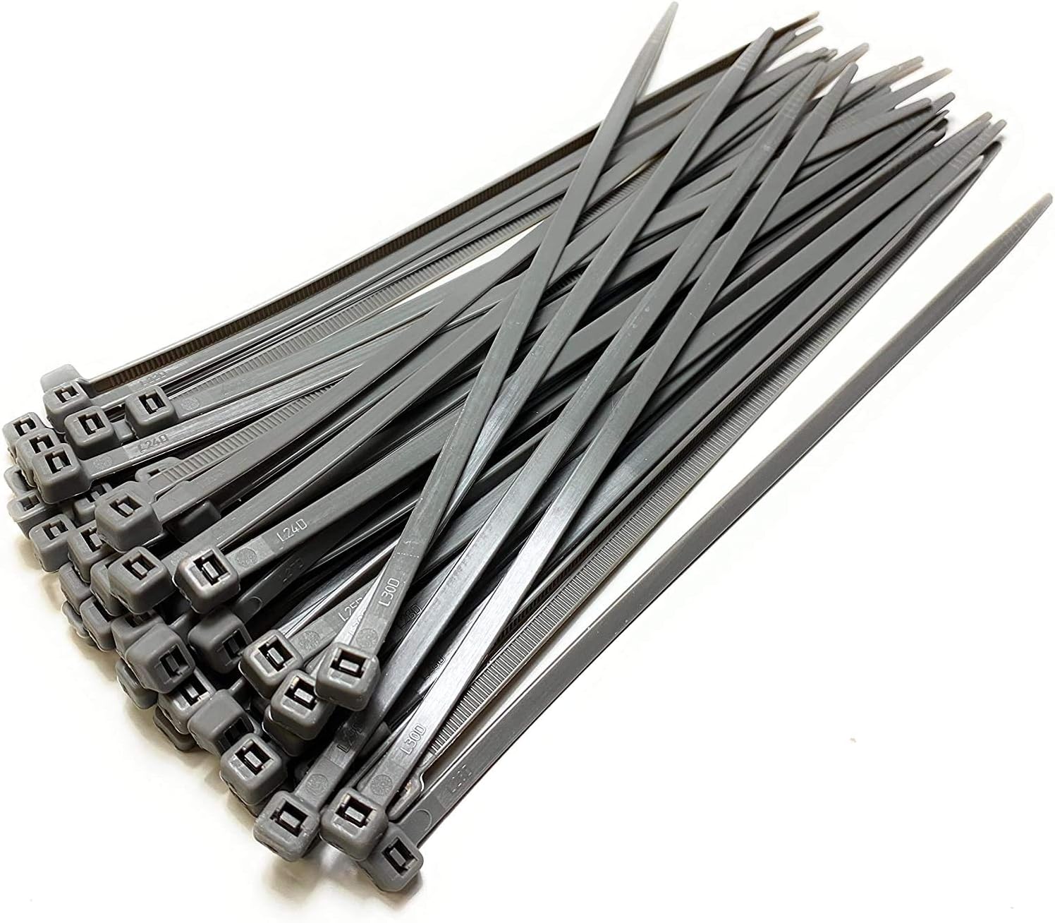 50 X Silver Grey Cable Ties 370Mm X 4.8Mm Wheel Trims Hub Cap