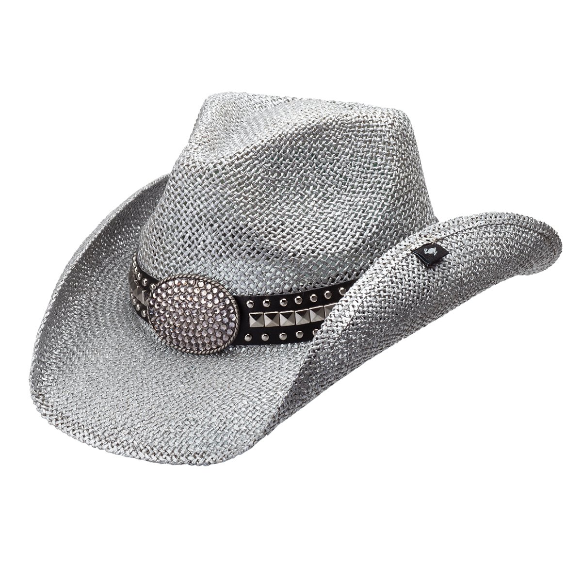 Peter Grimm Ltd Women's Gila Bling Oval Buckle Hat Band Straw Cowgirl