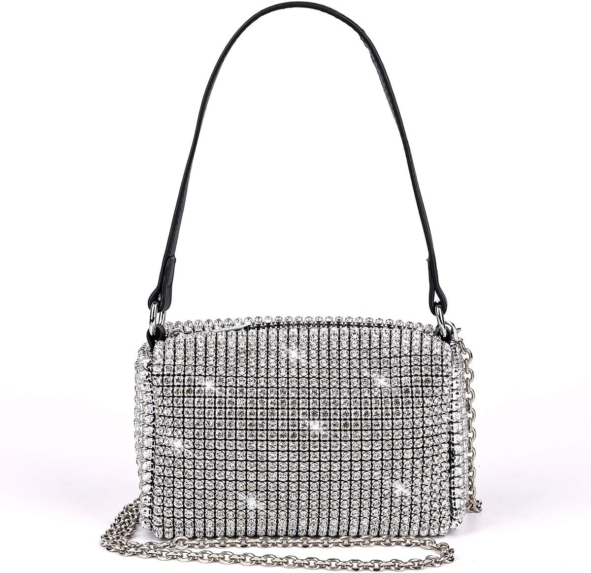 Bling Bling Crystals Evening Clutch Bag for Women Girls Sparkling Crossbody Bag Wedding Prom Party Club Purses Handbags