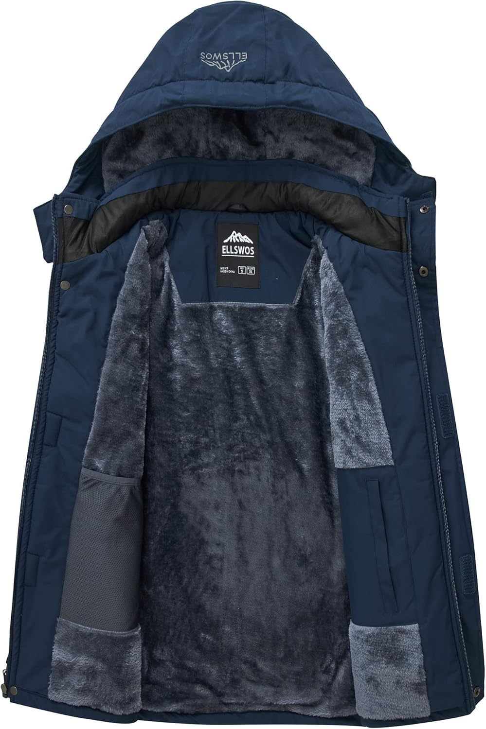 ELLSWOS Men's Waterproof Ski Jacket Winter Snow Coat Warm Hooded Raincoat Windproof Windbreakers - Image 5