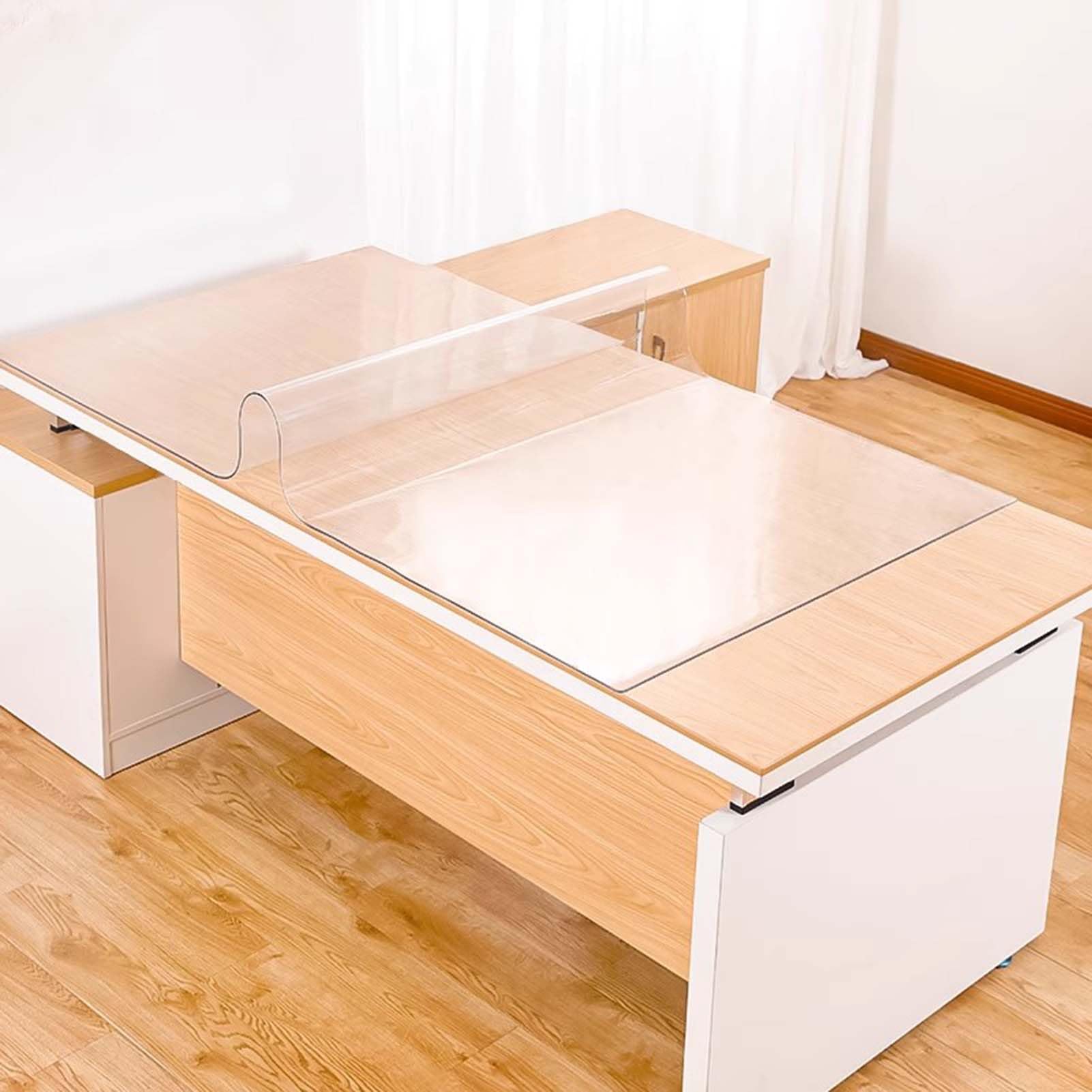 Wasserdicht Klare Tischdecke 95x200cm, Rechteckige Durchsichtige Tischfolie, Transparente Tischdecke Tischschutz, Hitzebeständig, für Büro-Kommode, Nachttisch