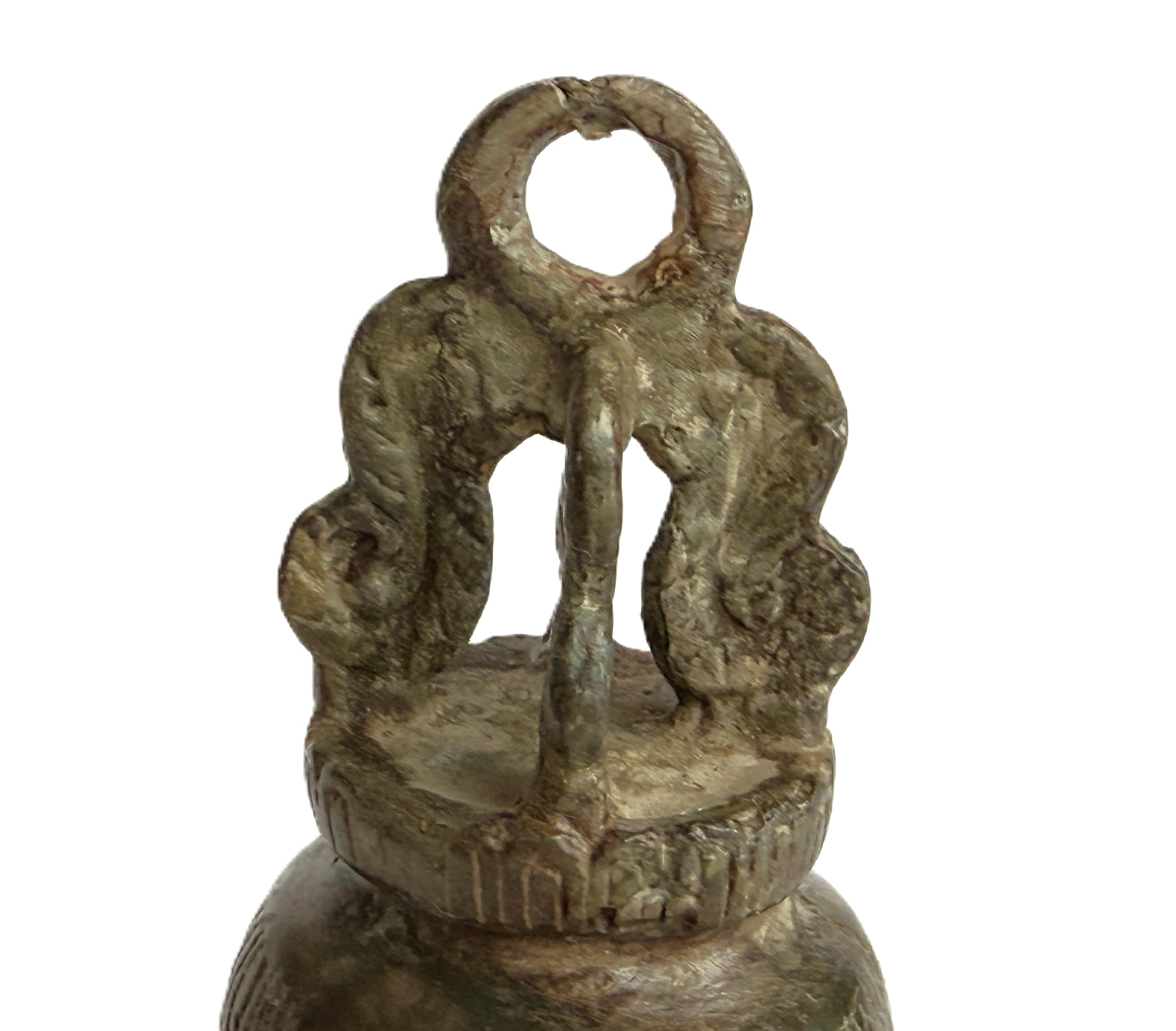 Campana del tempio tailandese con intaglio – campana in bronzo – legno massello – decorazione tailandese – 40 cm treppiede in stile tailandese
