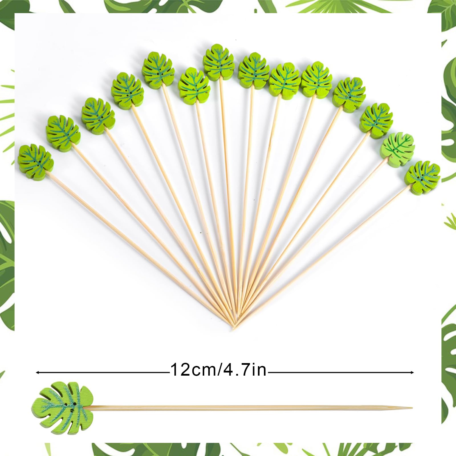 Lysjoy Palillos para Aperitivos Verano, 100 PCS Brochetas de Cóctel Palillos Decorativos, Decorativos Cocktail Fruta Decoraciones para Fiestas en la Playa y Cumpleaños de Verano (C)