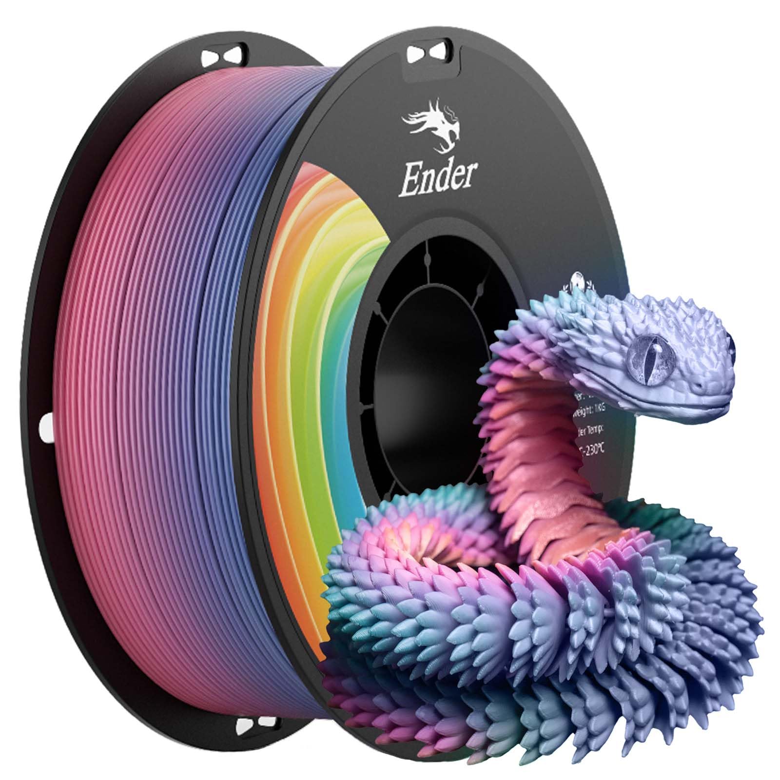 Creality 3D Printer Filament 1.75mm, Rainbow Upgrade PLA+ Filament Strong Toughness No-Tangling Vacuum Packaging 3D Printing Filament Fit Most 3D Printers, 1kg Spool, Accuracy +/- 0.02mm, Multi-Color