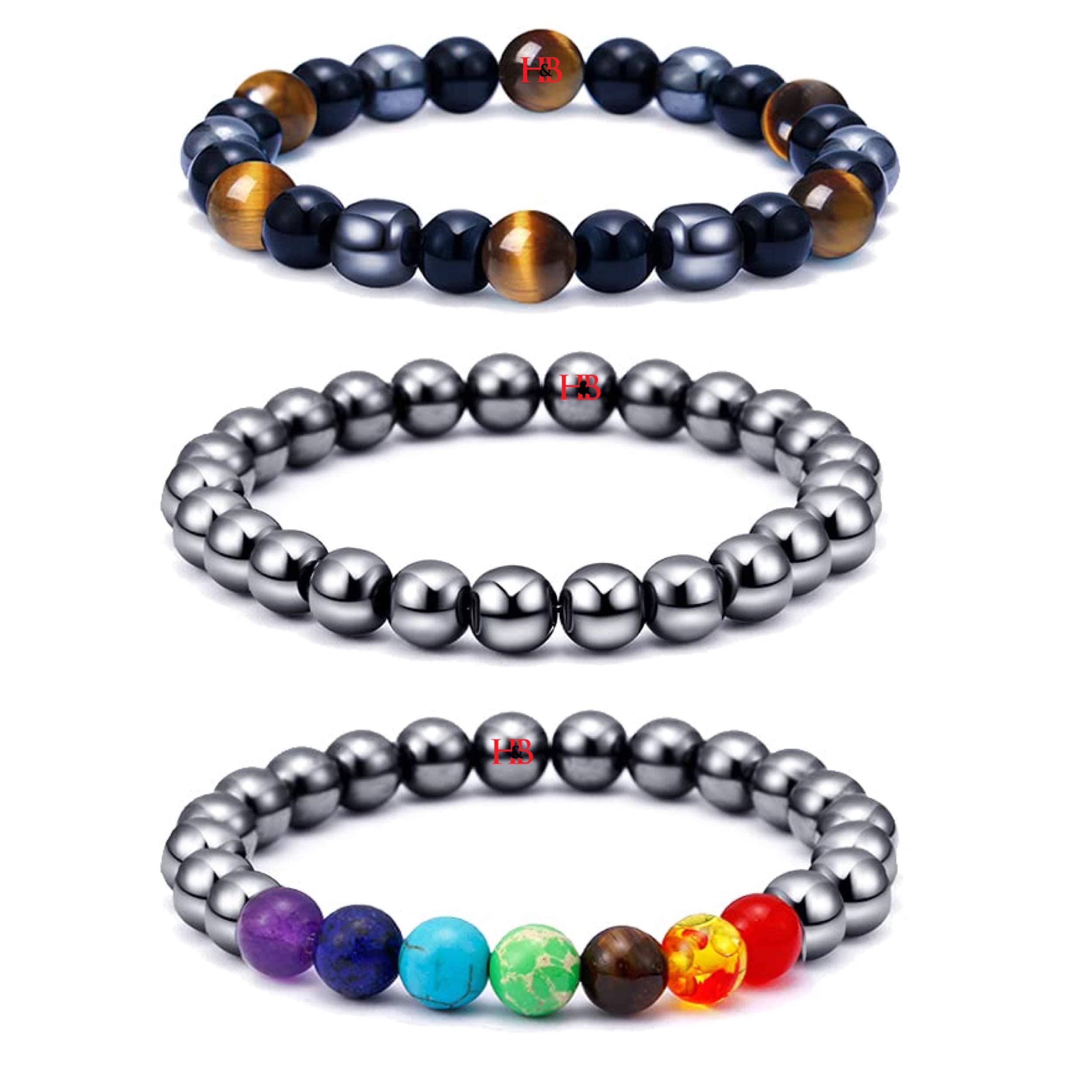 Hot And Bold Mens Natural Stone Bead Combo Bracelet Set With Certificate - Experience Peace, Protection, And Prosperity (B06XX839RZ) Amazon Price History, Amazon Price Tracker