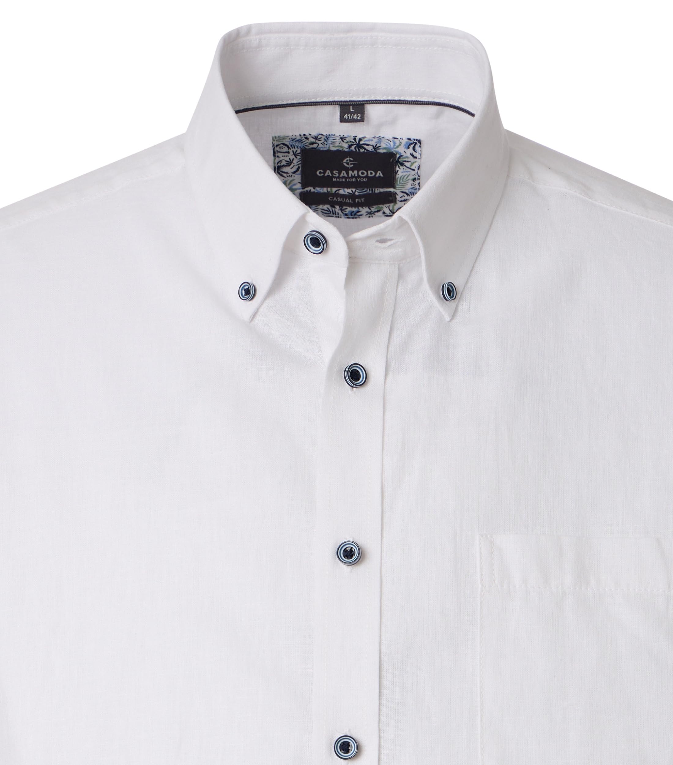 CASAMODA Leinenhemd Kurzarm Uni Casual Fit