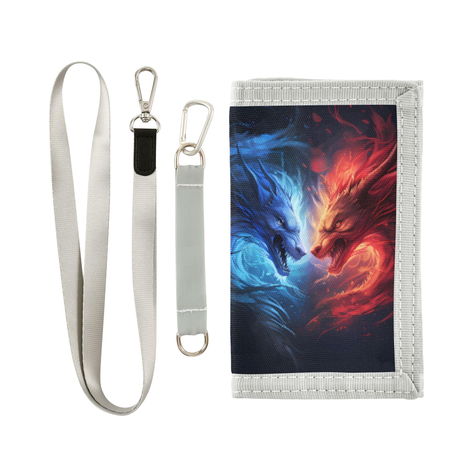 ALAZA Kids Wallets for Boys Girls Toddler Trifold Wallet Children Small Dragon Dinosaur with Zipper Coin Pocket