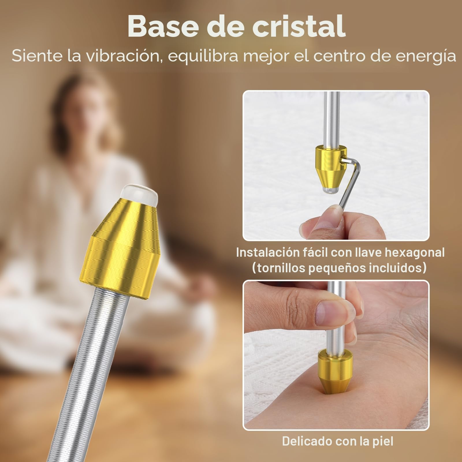 Diapasones de Sanación (128Hz, 256Hz, 512Hz) con Base de Cristal para Chakras, Sanación Sonora, Meditación, Yoga y Relajación Espiritual